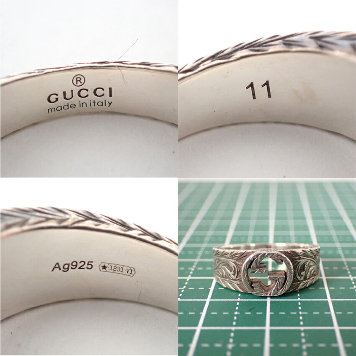 Gucci Silver Sterling Silver 925 Band Ring (Pre-Owned)