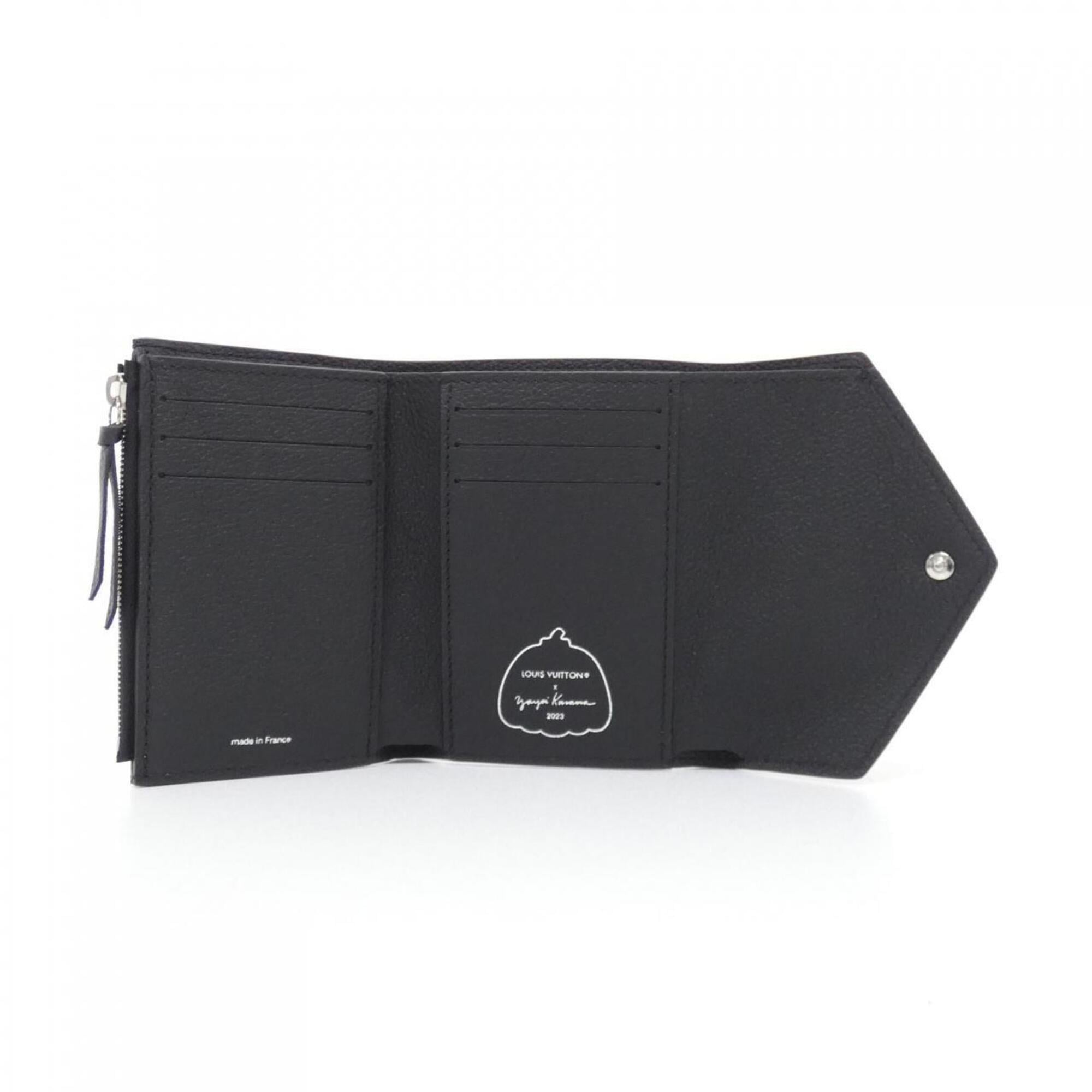 Louis Vuitton Black Fuchsia Leather Wallet (Tri-Fold) (Pre-Owned)
