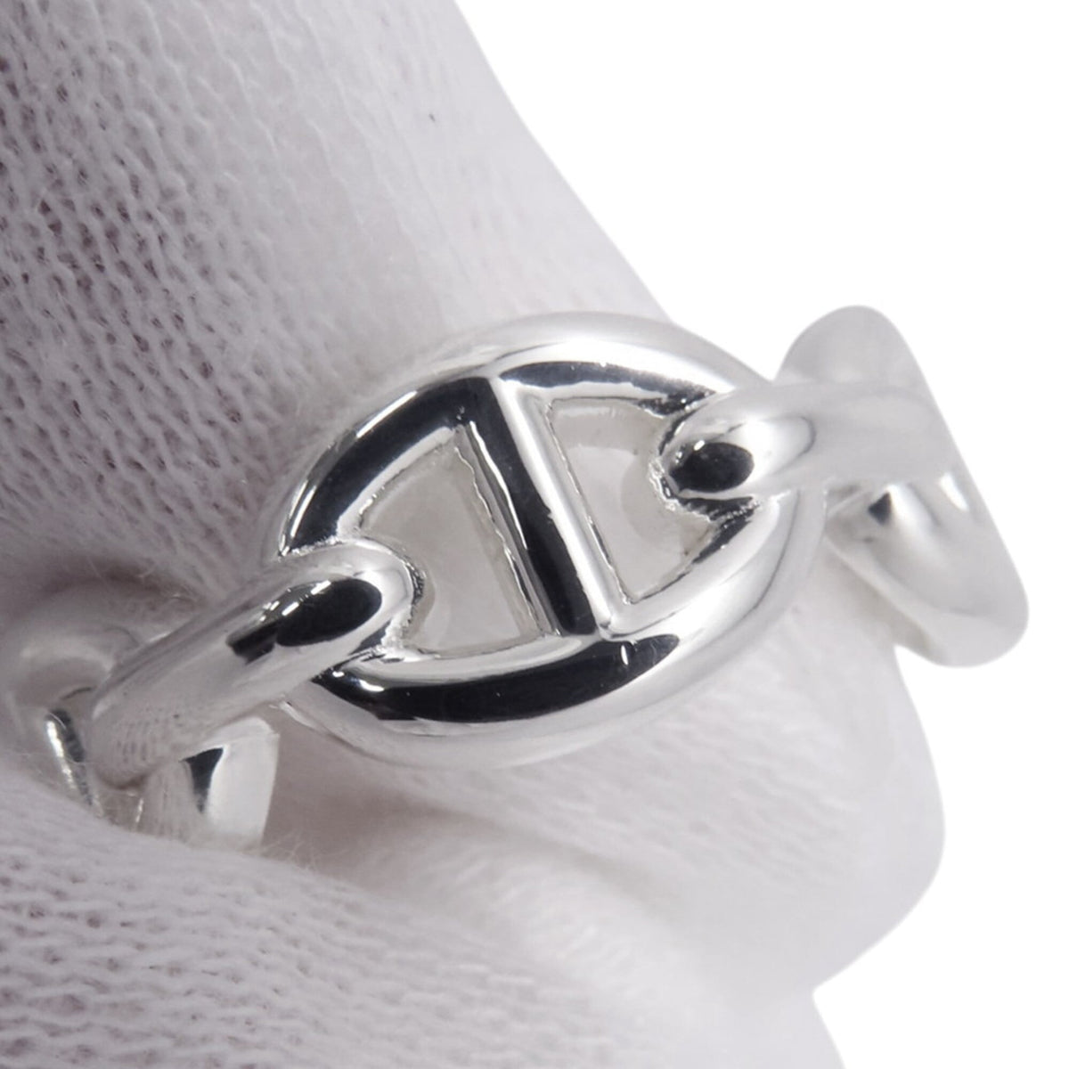 Hermes Silver 925 Band Ring (Pre-Owned)