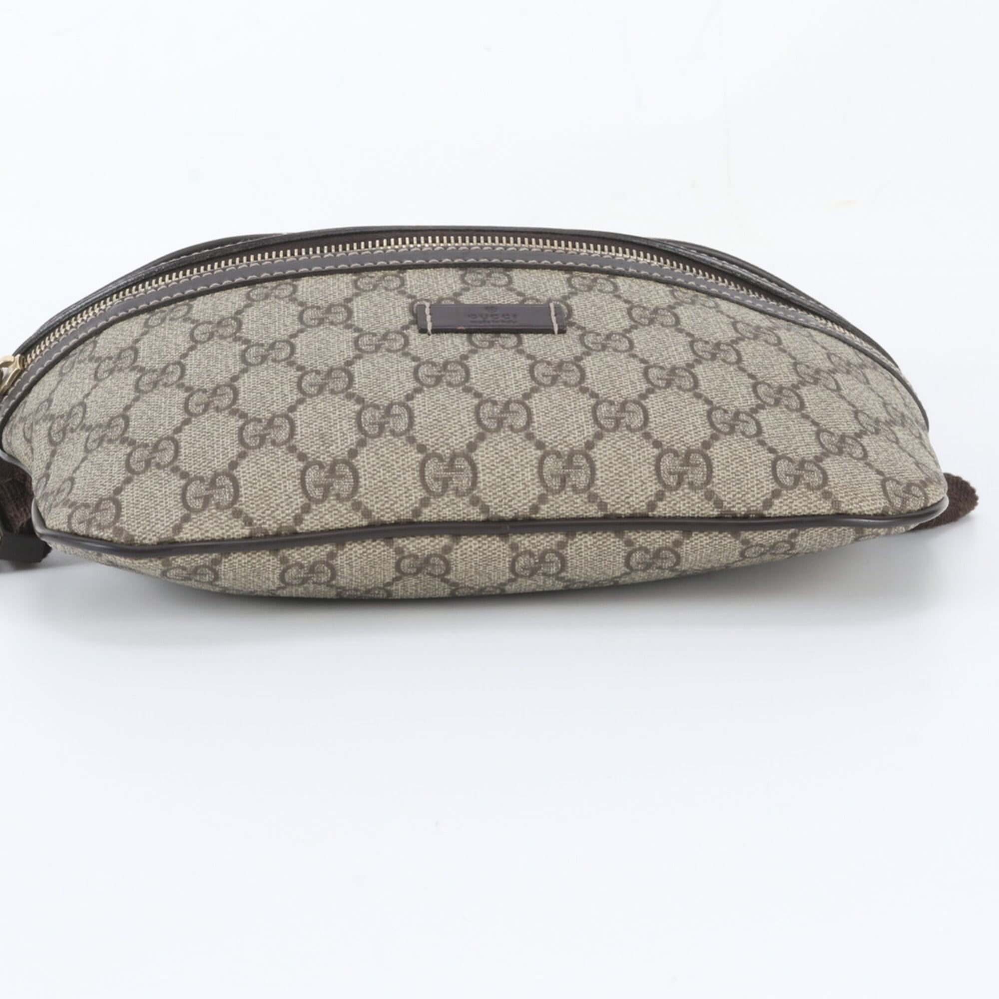Gucci Brown Leather Coated Canvas Pouch Shoulder Bag Sling Bag (Pre-Owned)
