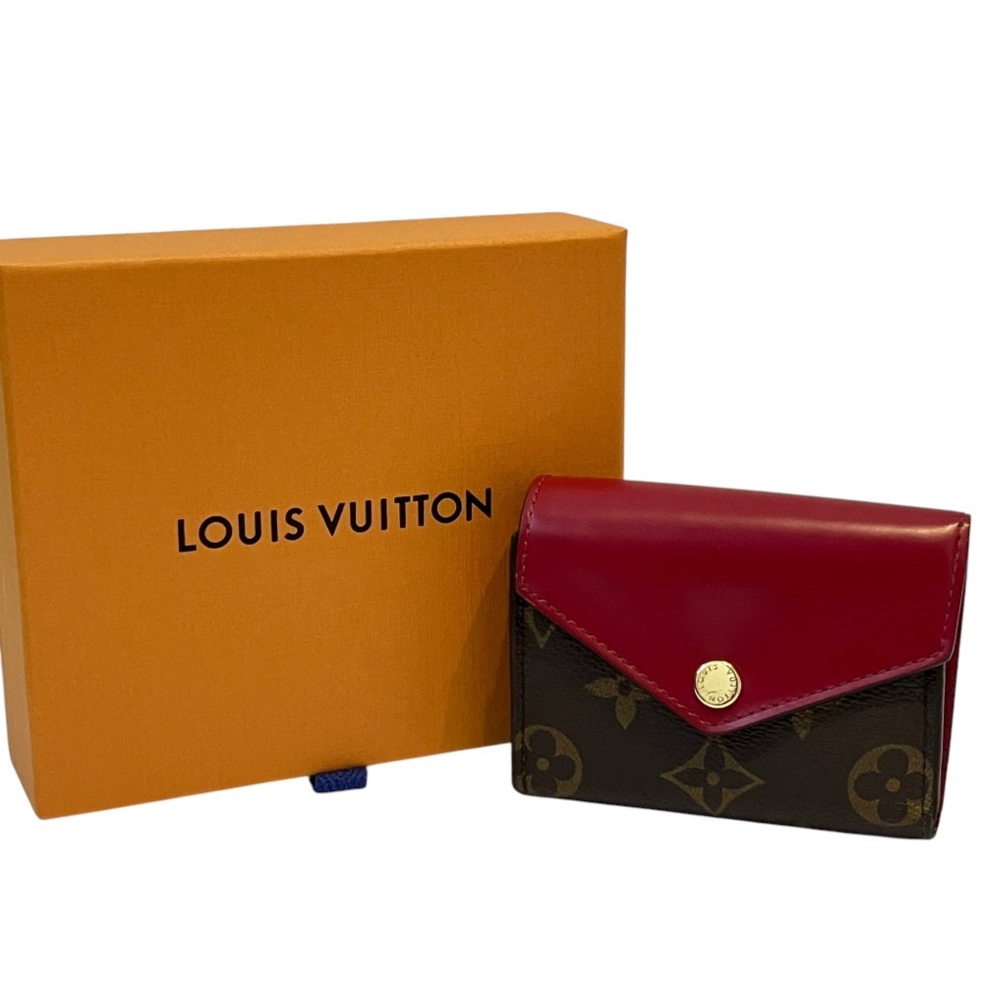 Louis Vuitton Brown Fuchsia Monogram Leather Wallet (Bi-Fold) (Pre-Owned)