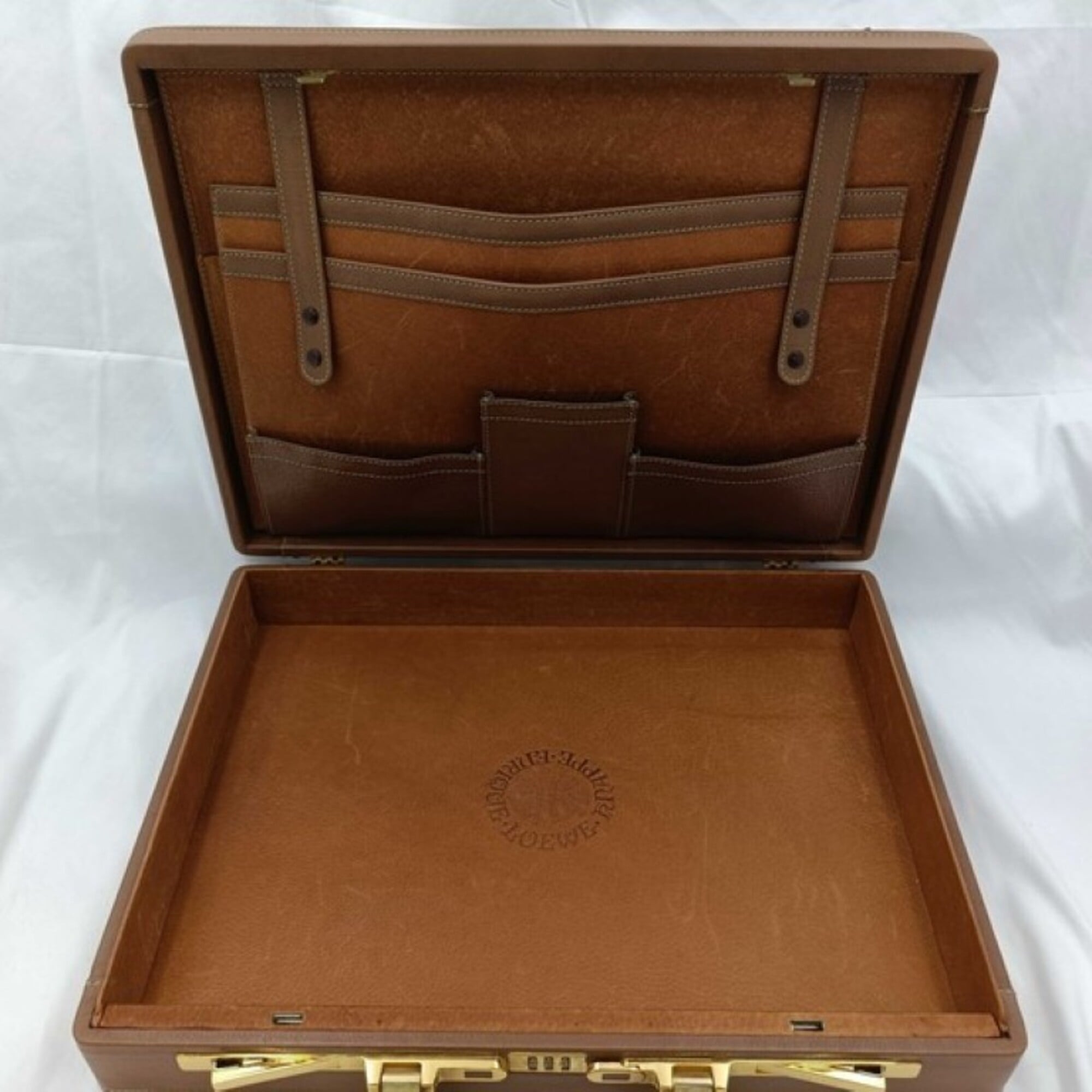 Loewe Brown Leather Attaché Case Briefcase (Pre-Owned)