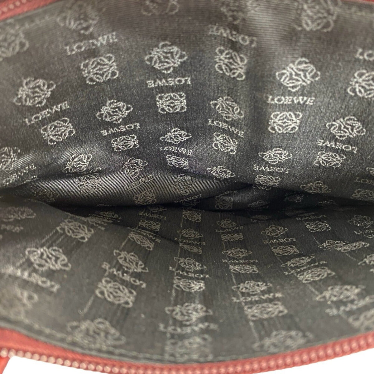 Loewe Red Color Wine Leather Handbag Tote Bag (Pre-Owned)