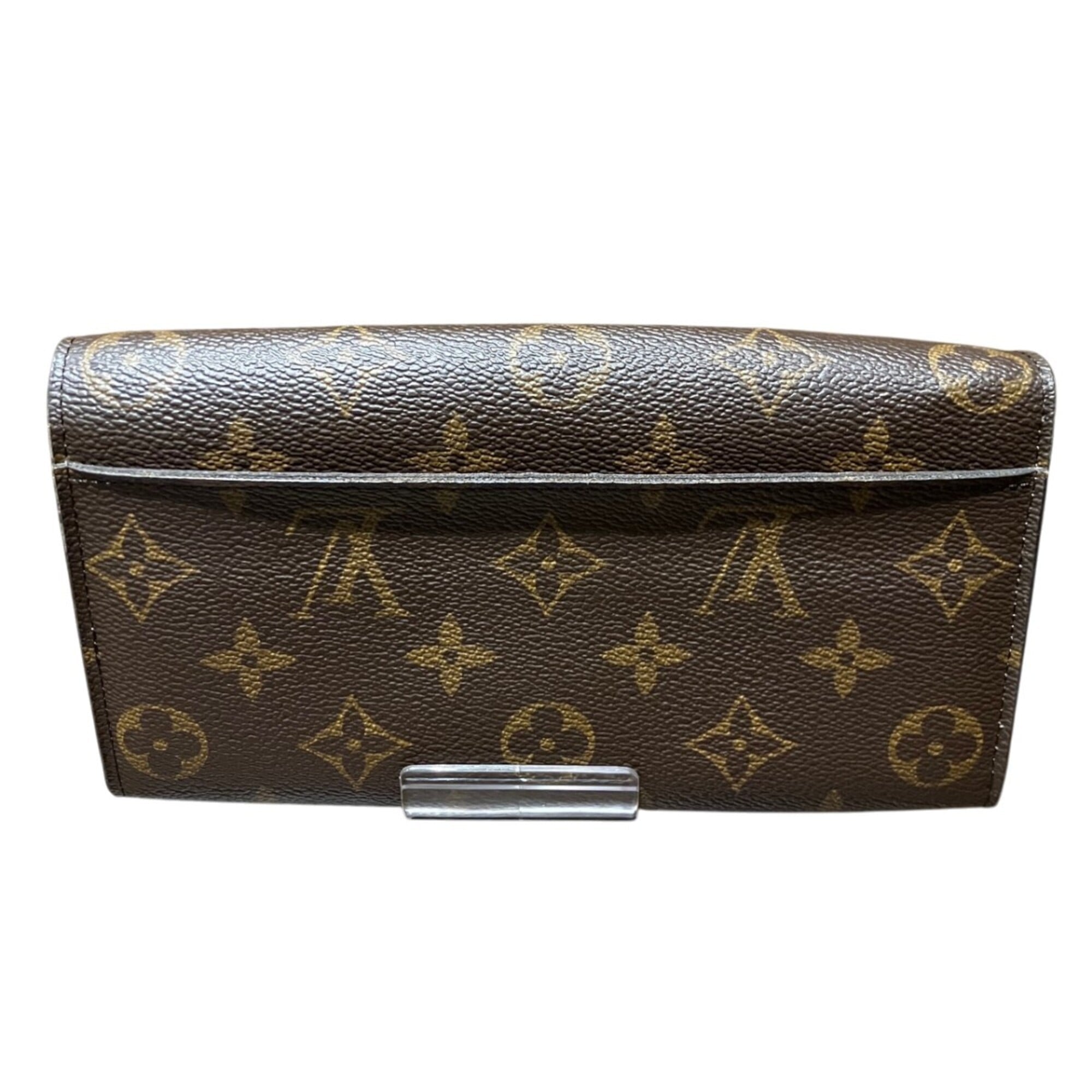 Louis Vuitton Brown Leather Long Wallet (Bi-Fold) (Pre-Owned)
