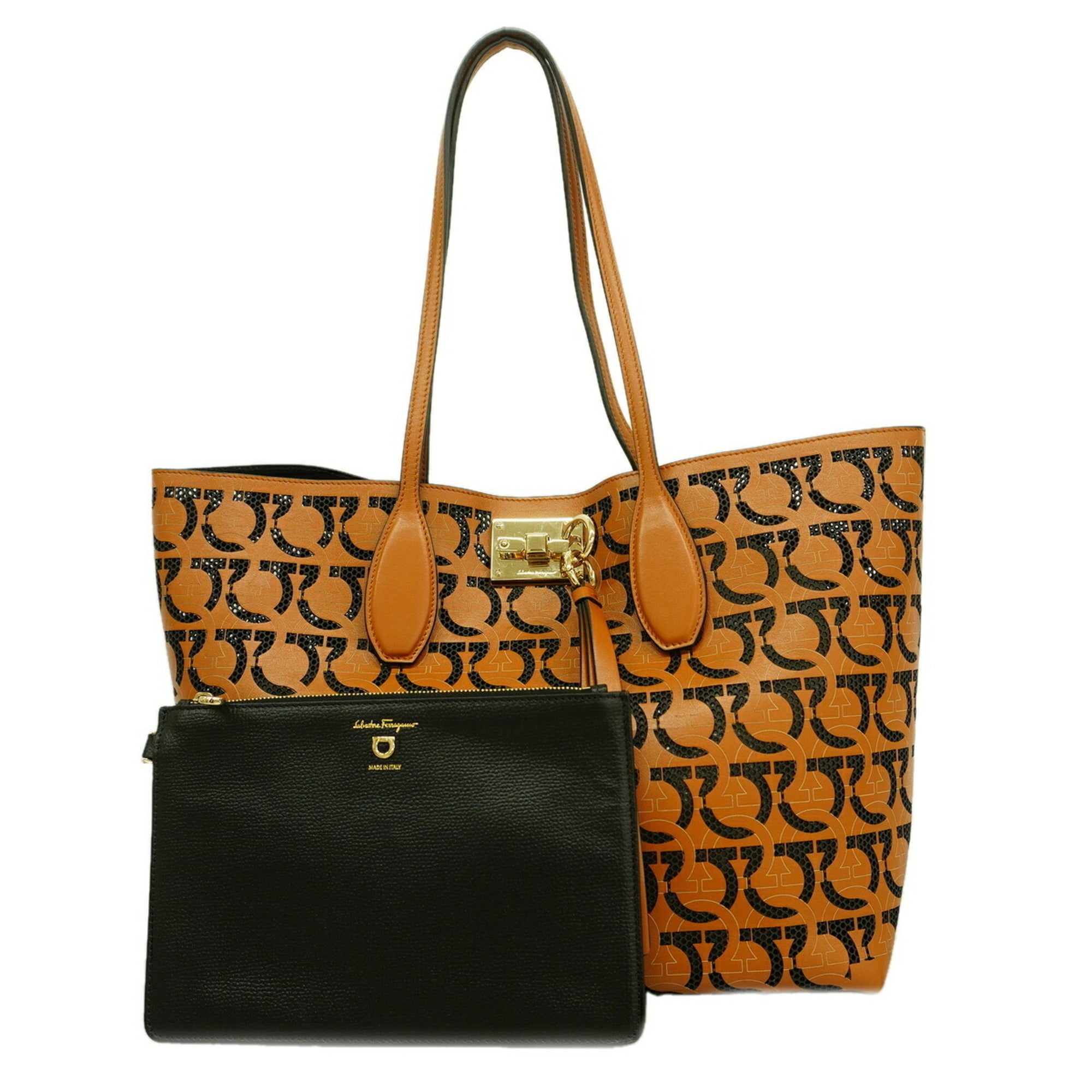 Salvatore Ferragamo Brown Leather Tote Bag (Pre-Owned)