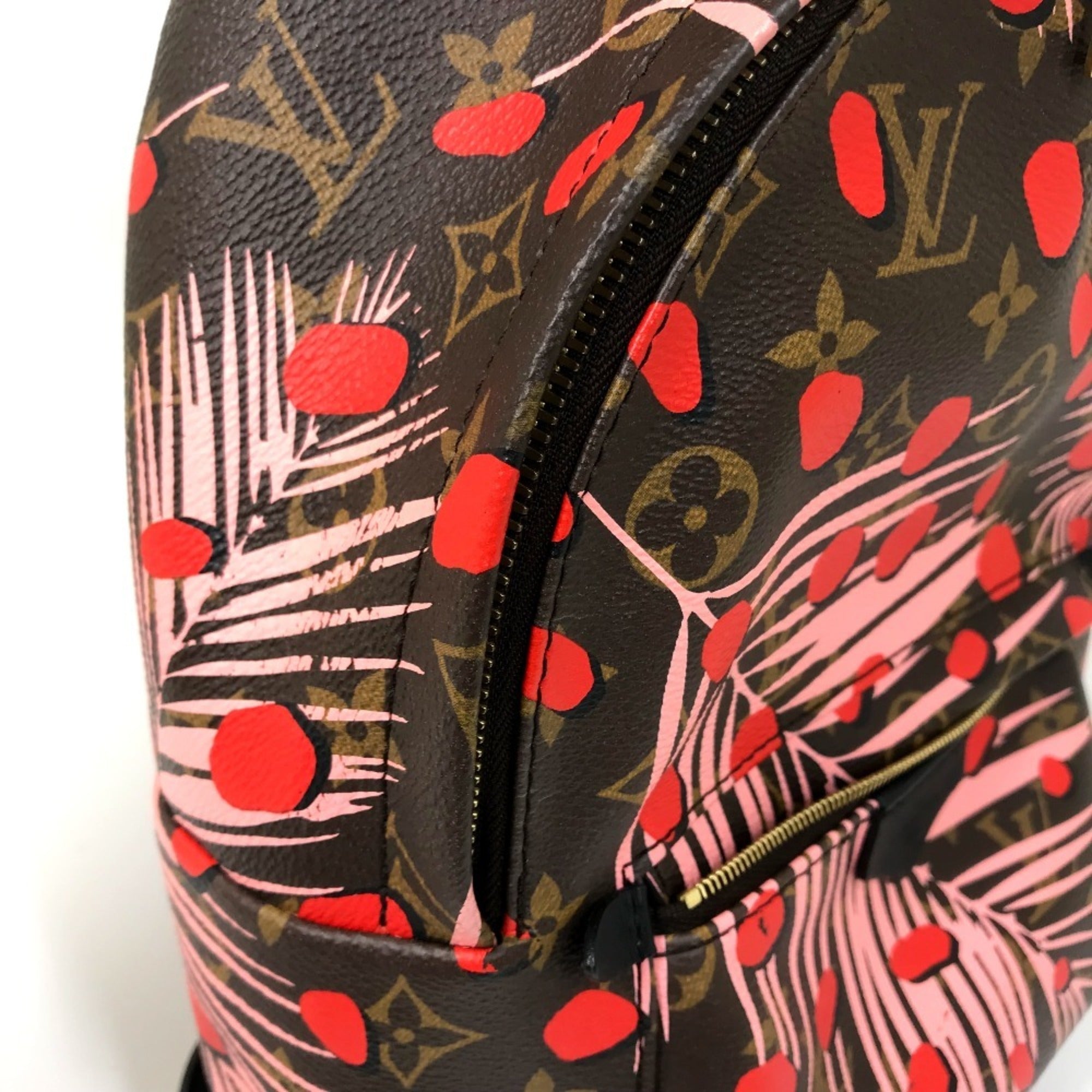 Louis Vuitton Brown Pink Red Color Monogram Backpack (Pre-Owned)
