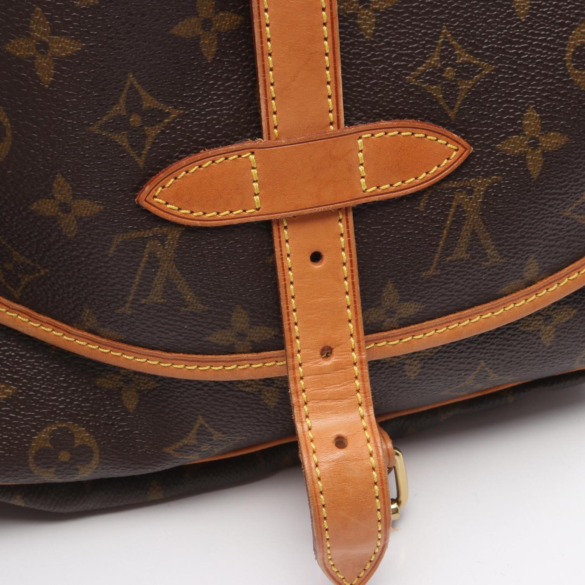 Louis Vuitton Brown Monogram Coated Canvas Leather Shoulder Bag (Pre-Owned)