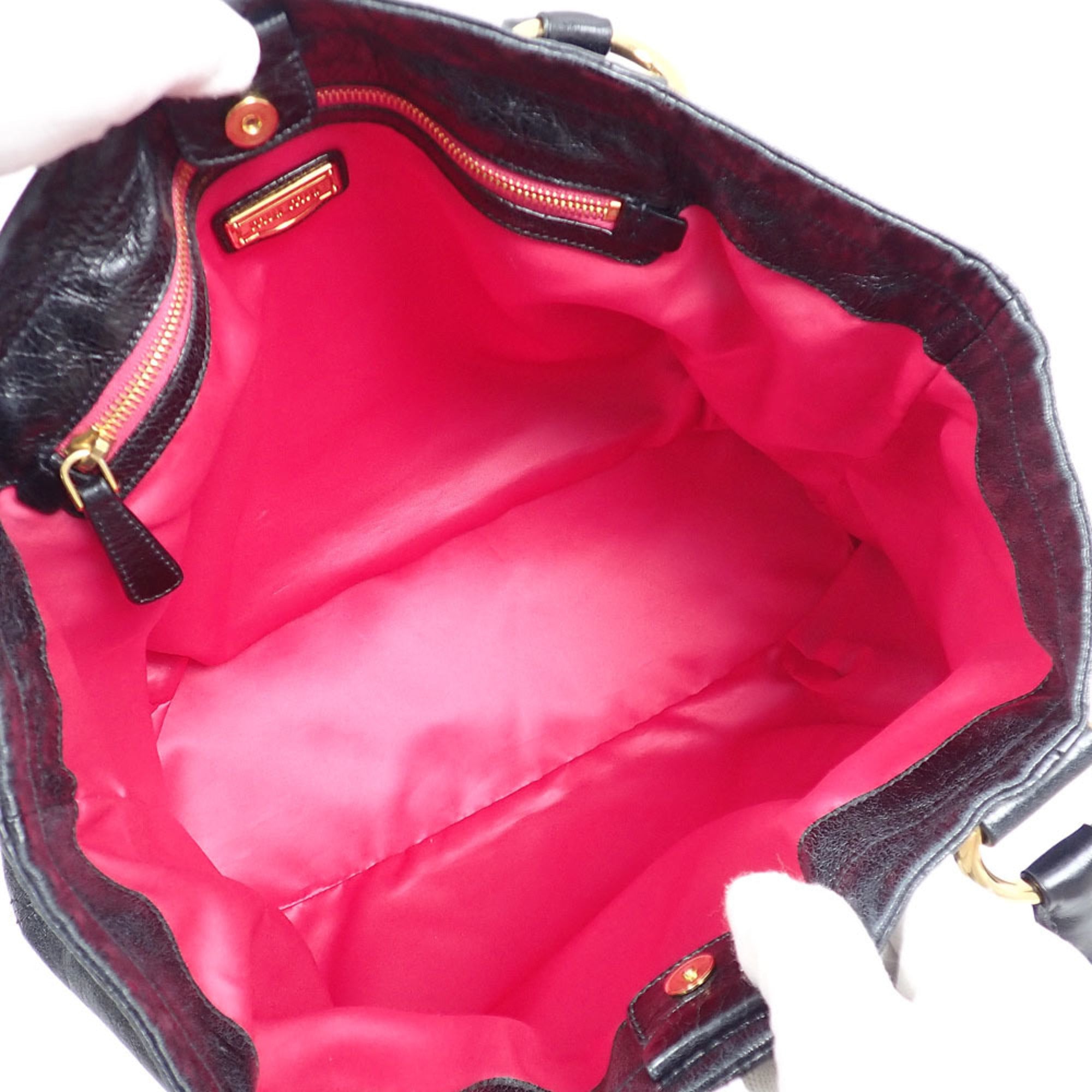 Miu Miu Black Leather Tote Bag (Pre-Owned)