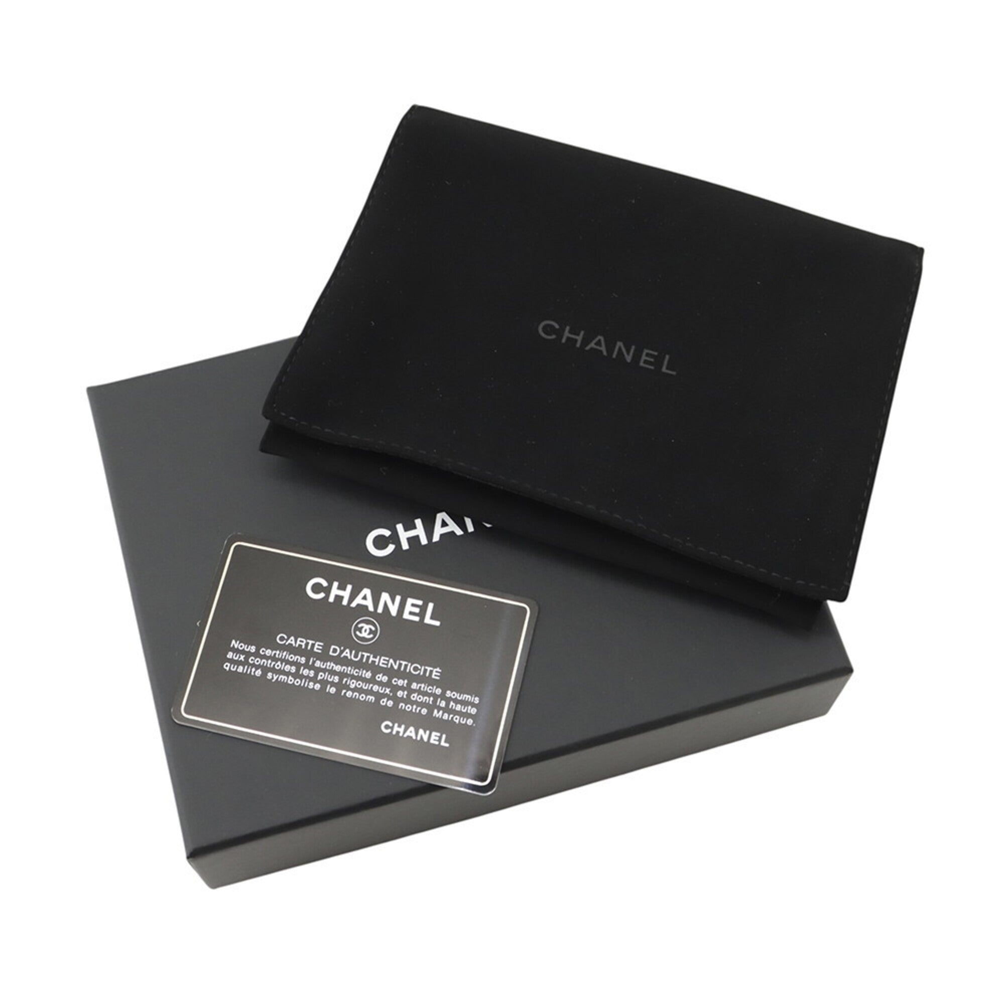 Chanel Matelasse Black Grained Calfskin Wallet (Tri-Fold) (Pre-Owned)