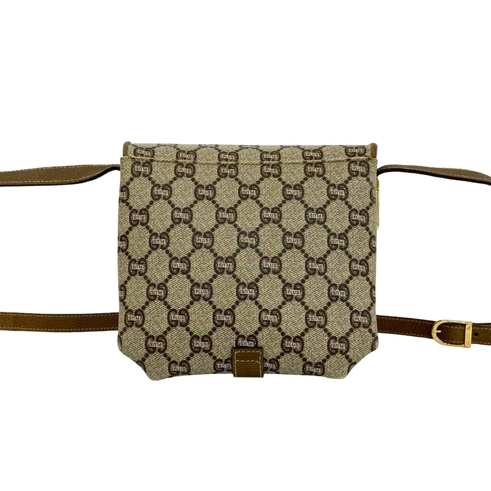 Gucci Brown Leather Pvc Pochette Shoulder Bag (Pre-Owned)