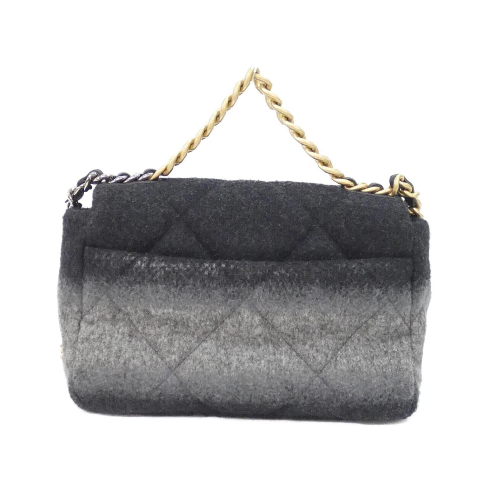 Chanel Black Wool Shoulder Bag (Pre-Owned)