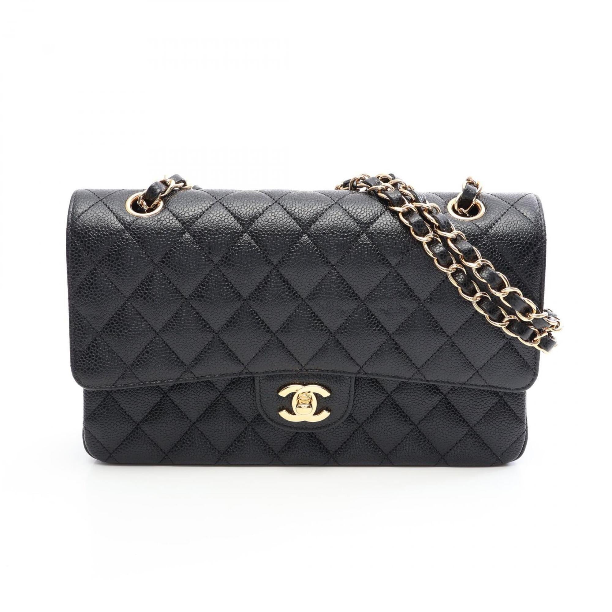 Chanel Black Grained Calfskin Handbag Shoulder Bag (Pre-Owned)