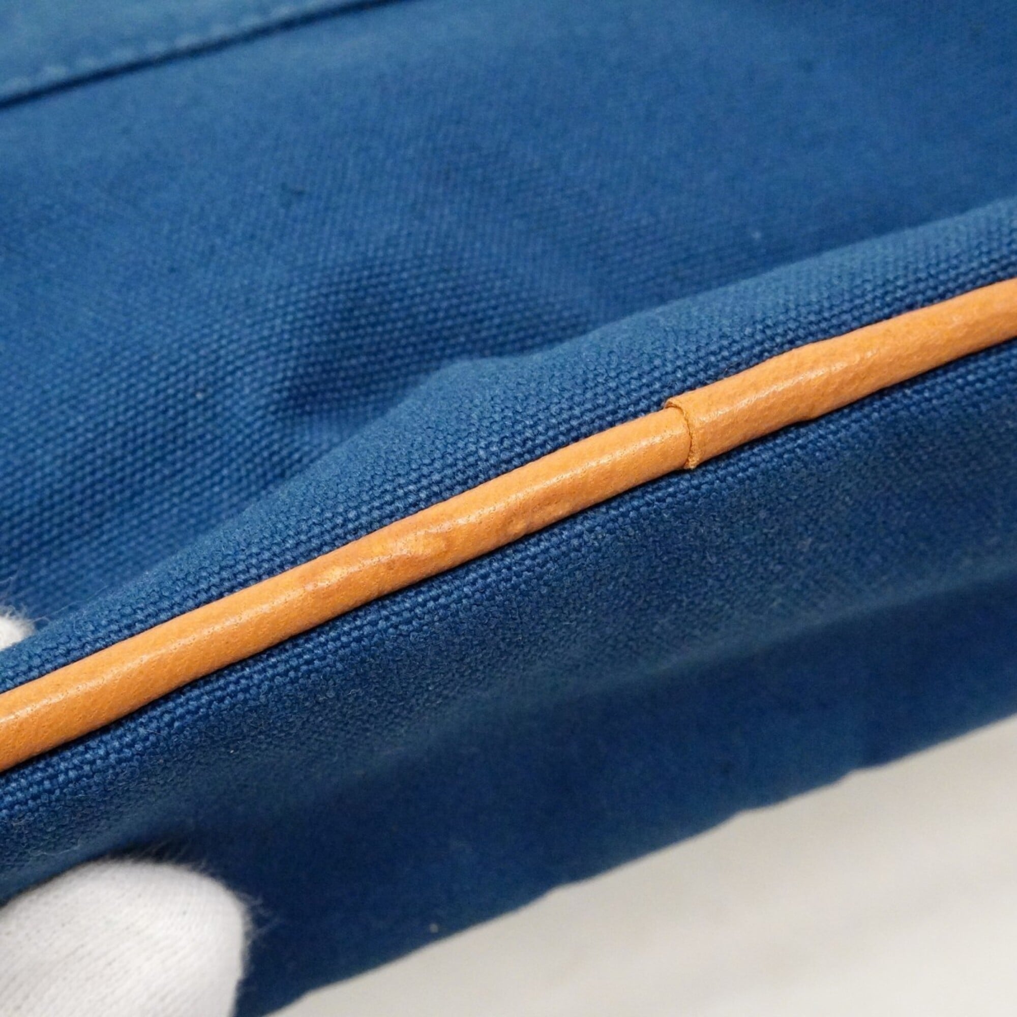 Hermes Blue Canvas Pouch (Pre-Owned)