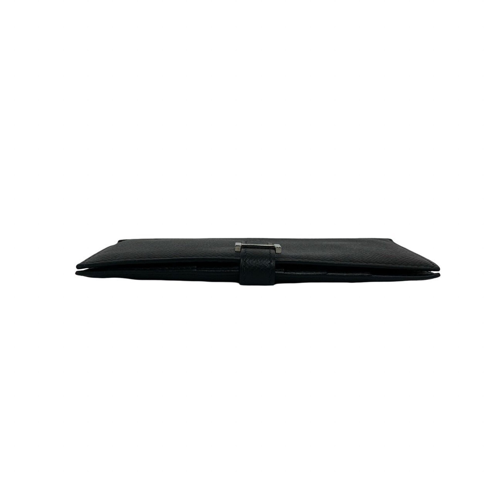 Hermes Black Epsom Leather Long Wallet (Bi-Fold) (Pre-Owned)