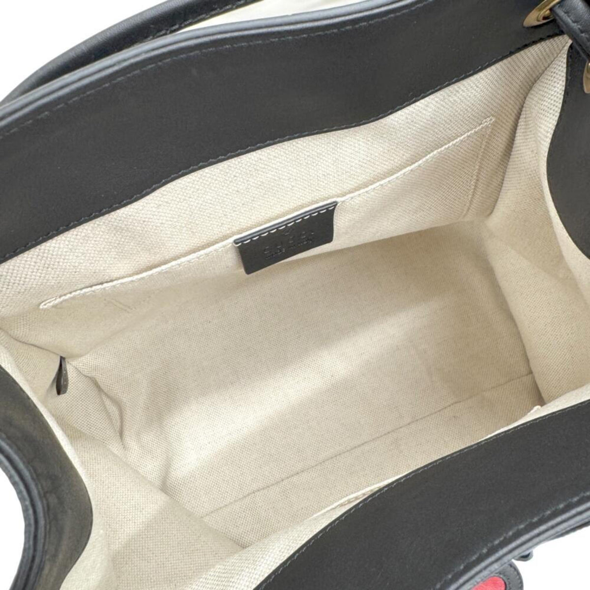 Gucci Black Gold White Leather Metal Backpack (Pre-Owned)