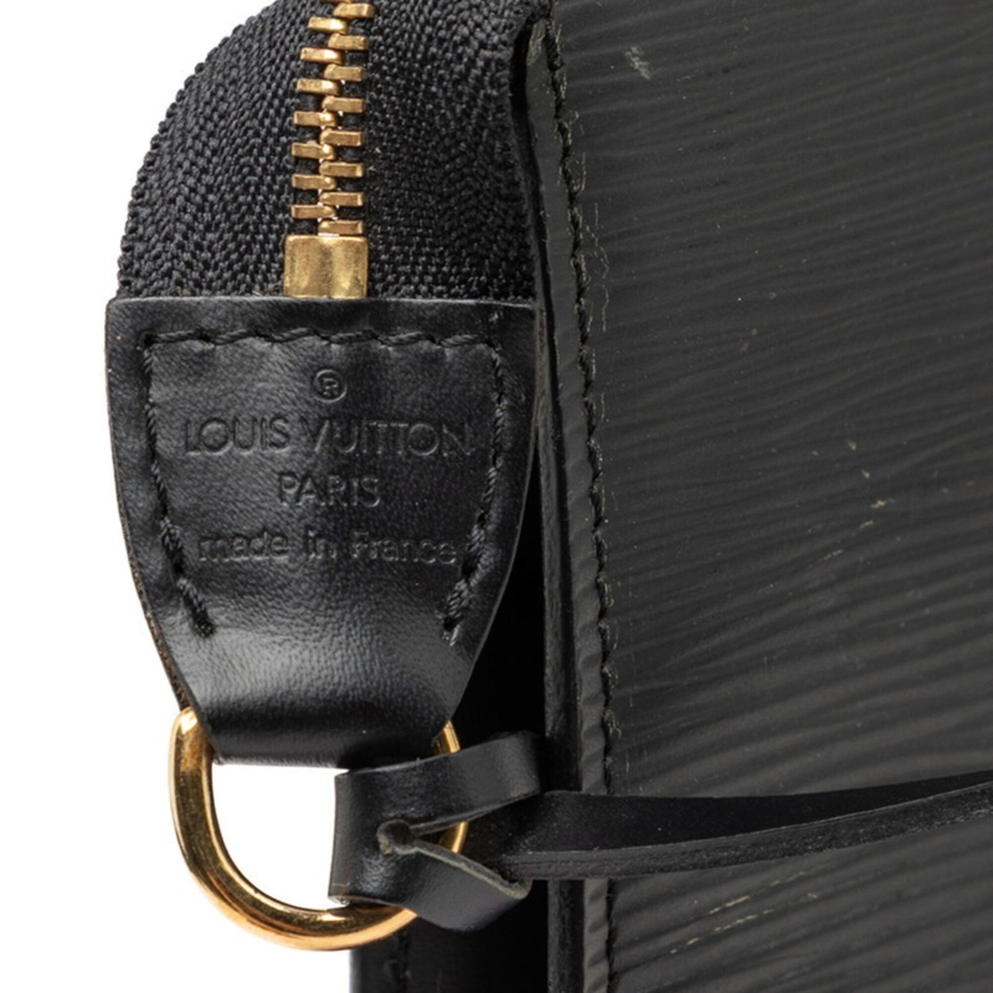 Louis Vuitton Black Noir Leather Handbag Pochette Pouch (Pre-Owned)