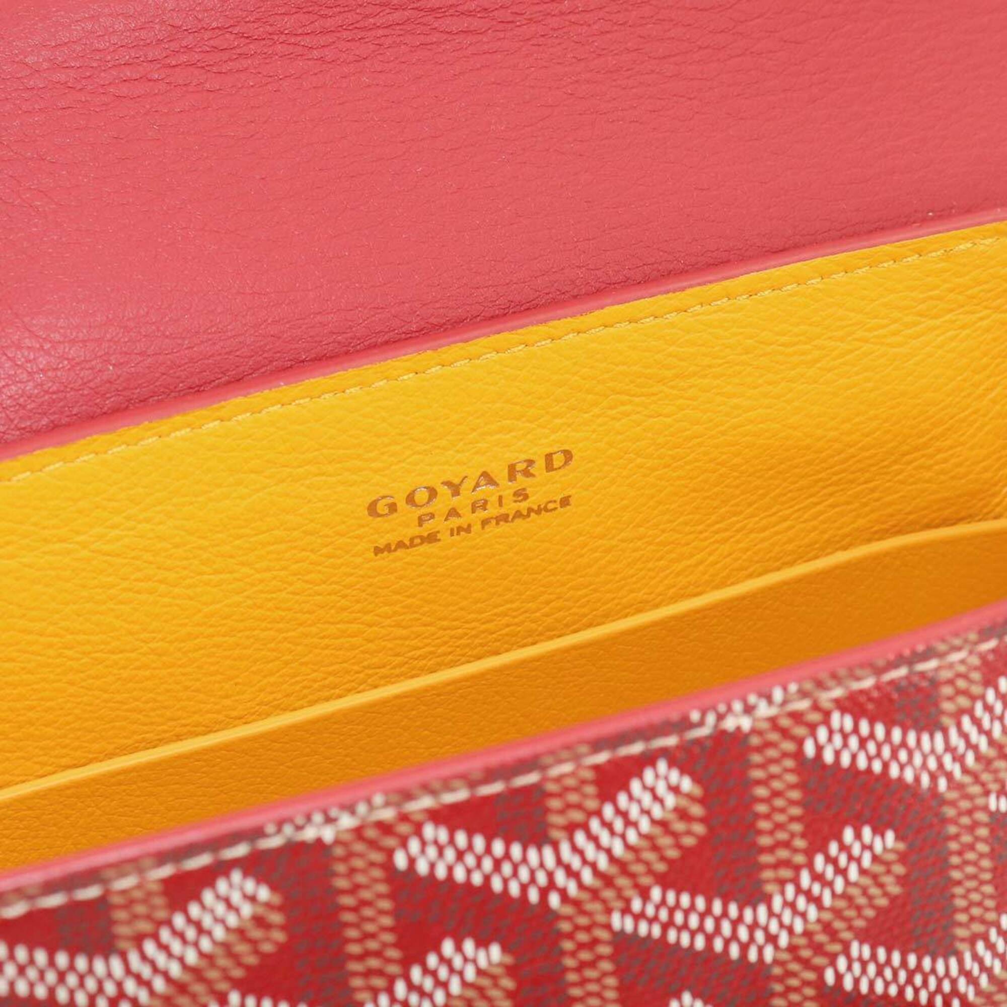 Goyard Red Color Pvc Wood Handbag (Pre-Owned)