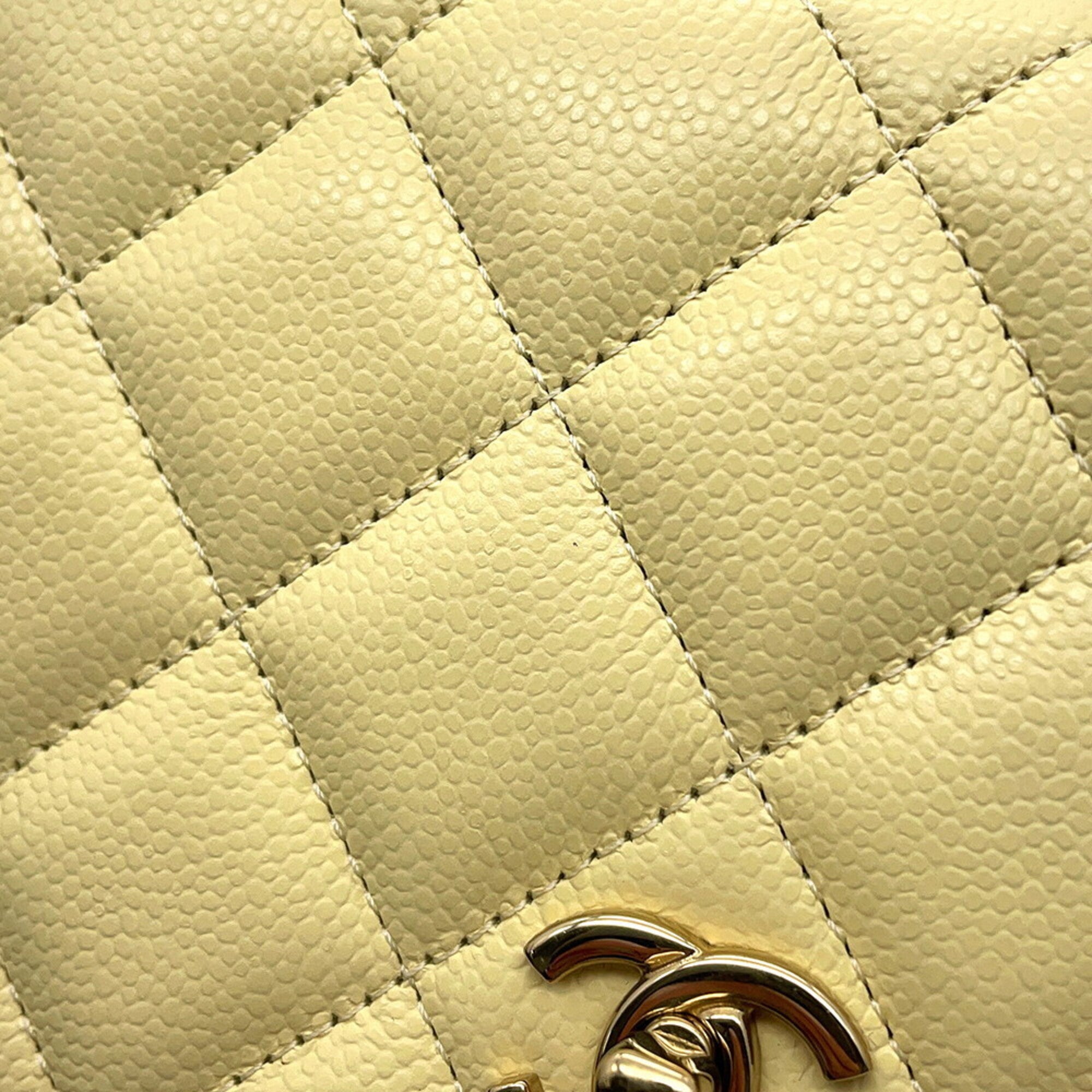Chanel Yellow Grained Calfskin Handbag (Pre-Owned)