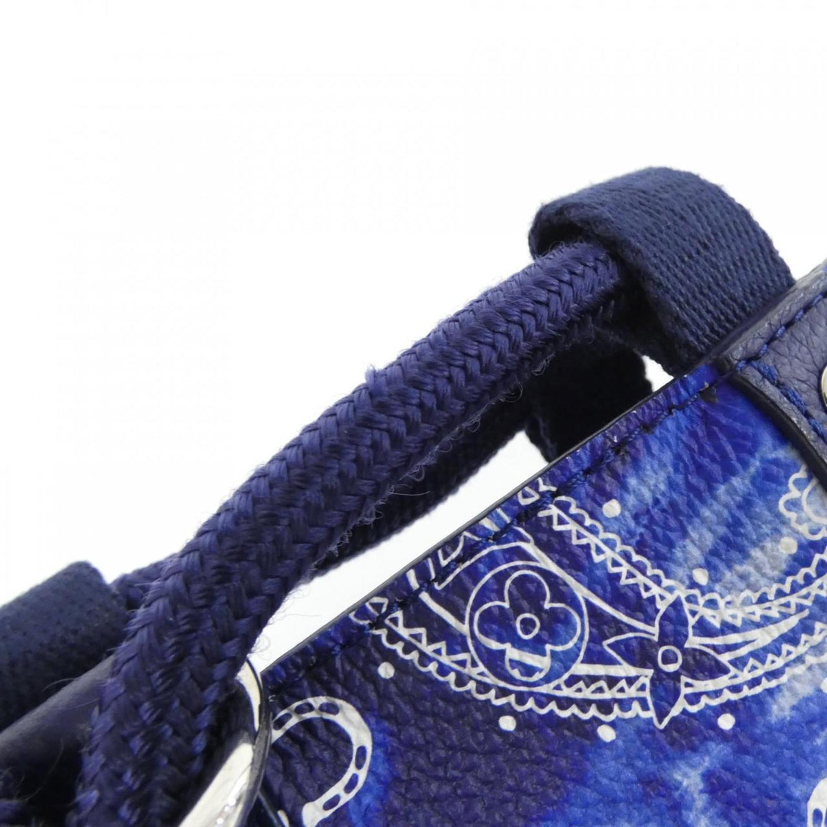 Louis Vuitton Monogram Blue Leather Shoulder Bag (Pre-Owned)