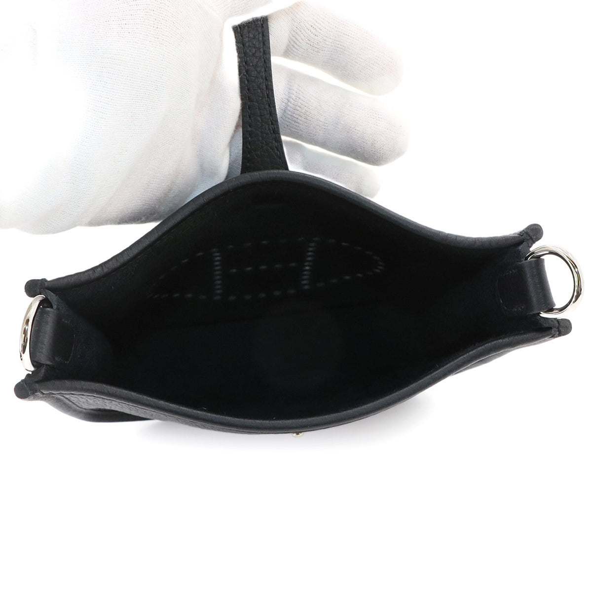 Hermes Black Taurillon Clemence Leather Handbag Shoulder Bag (Pre-Owned)