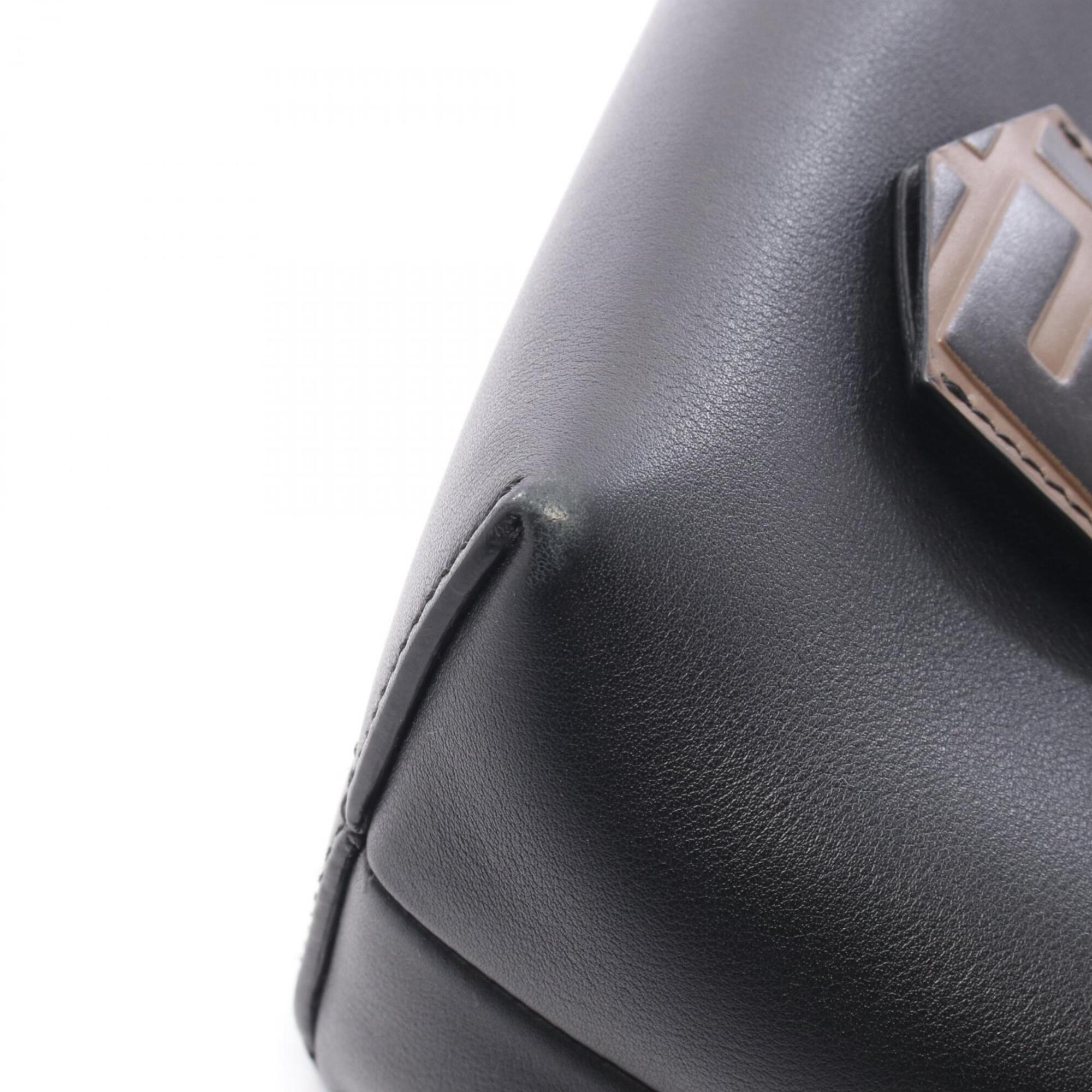 Fendi Black Brown Leather Handbag (Pre-Owned)