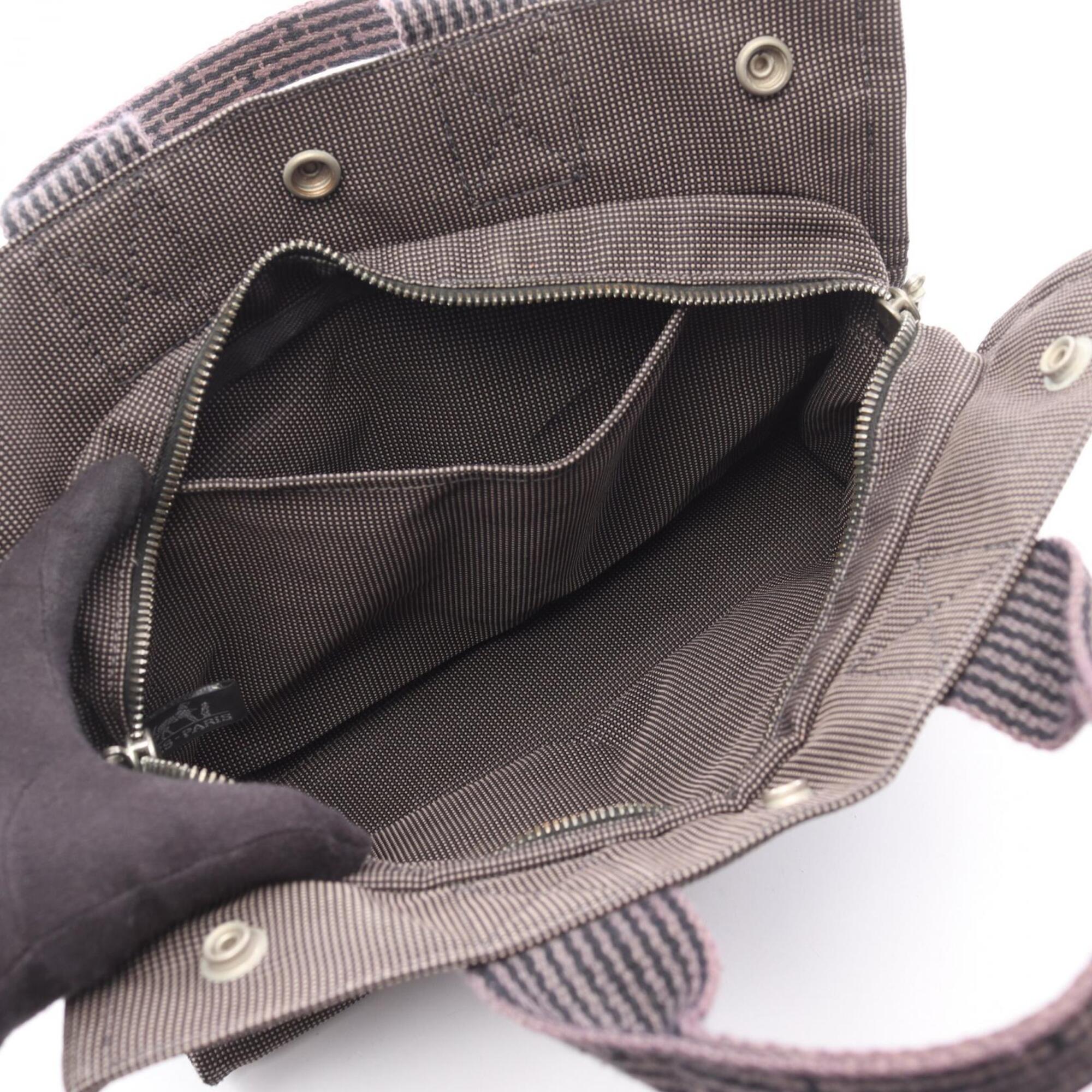Hermes Gray Canvas Handbag Tote Bag (Pre-Owned)