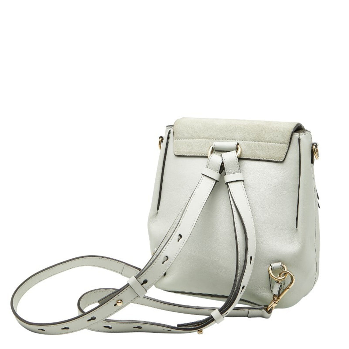 Chloé Gray Leather Suede Backpack Shoulder Bag (Pre-Owned)