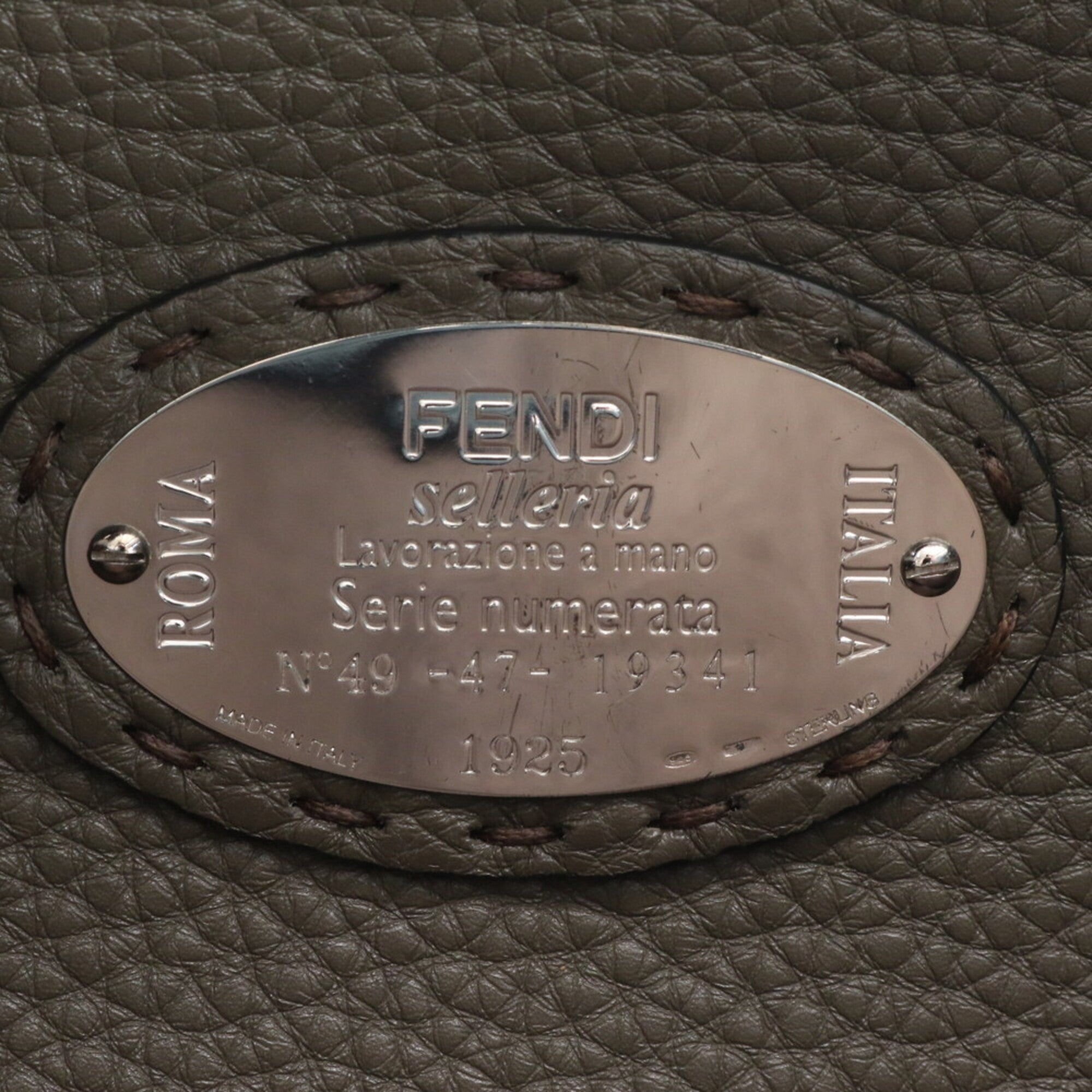 Fendi Selleria Dark Green Leather Handbag (Pre-Owned)