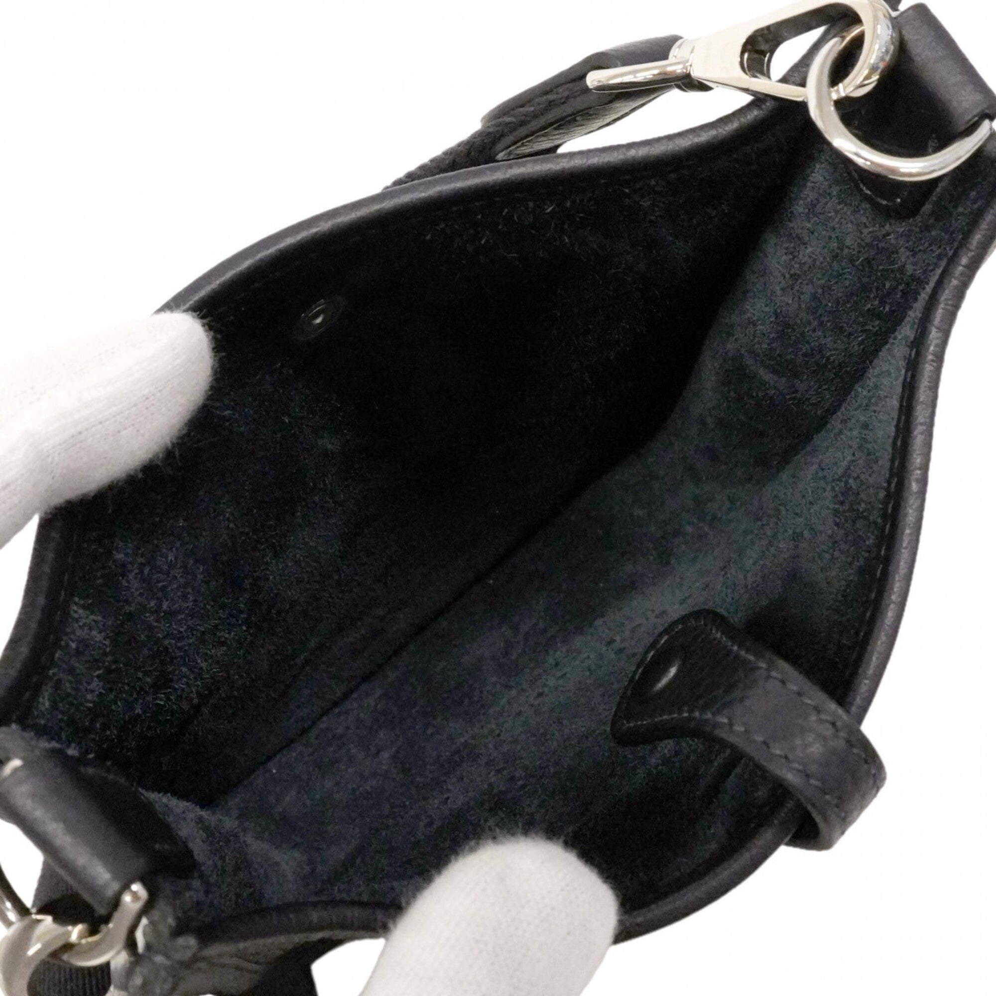 Hermes Black Taurillon Clemence Leather Shoulder Bag (Pre-Owned)