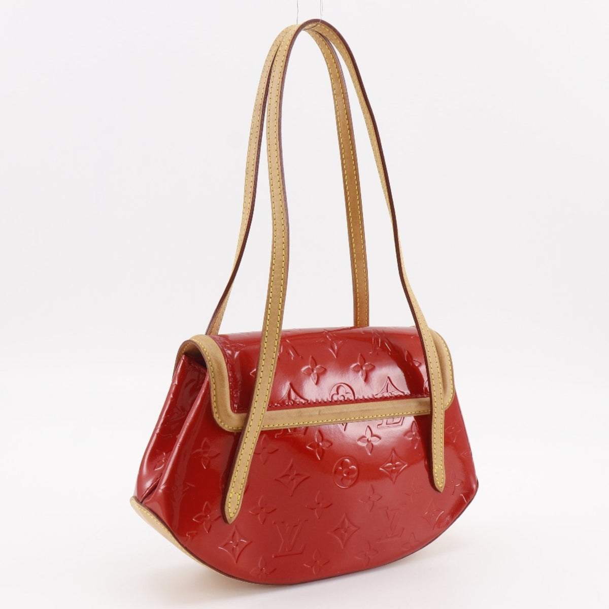 Louis Vuitton Red Color Monogram Vernis Tote Bag (Pre-Owned)