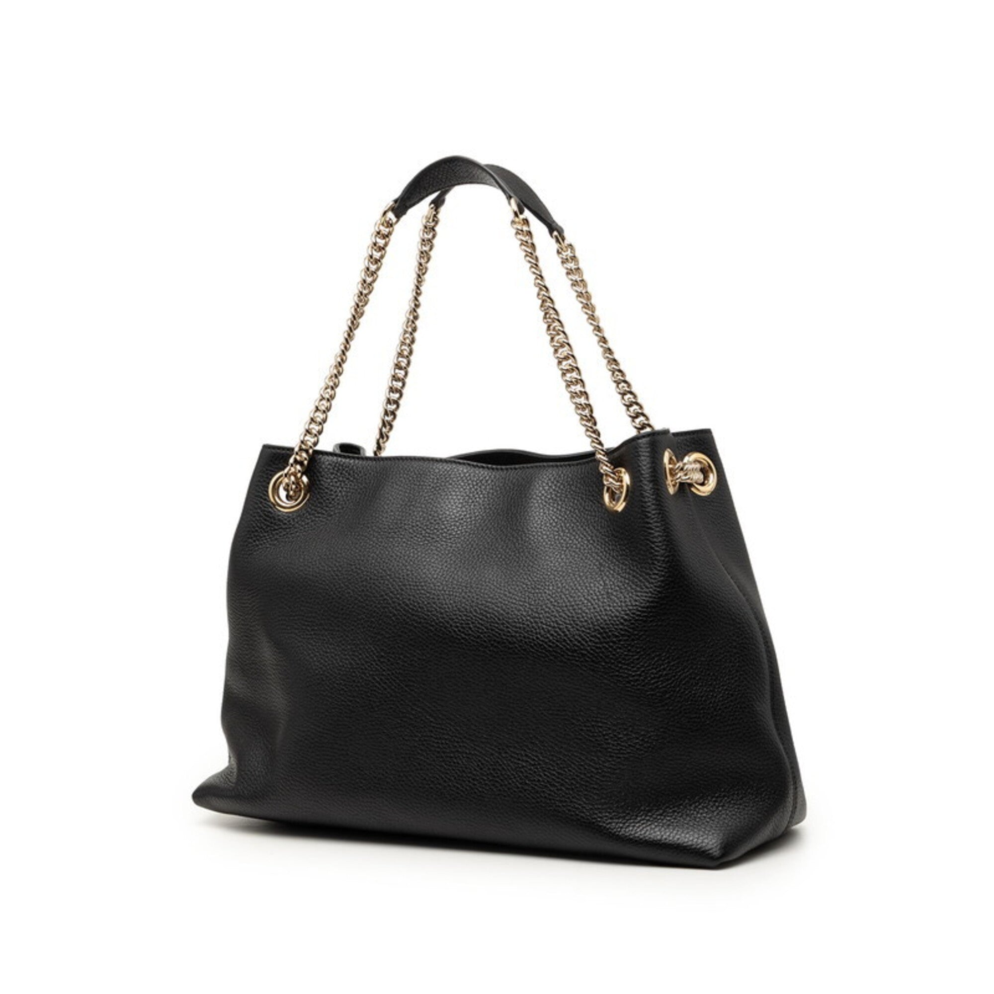 Gucci Black Leather Shoulder Bag Tote Bag (Pre-Owned)