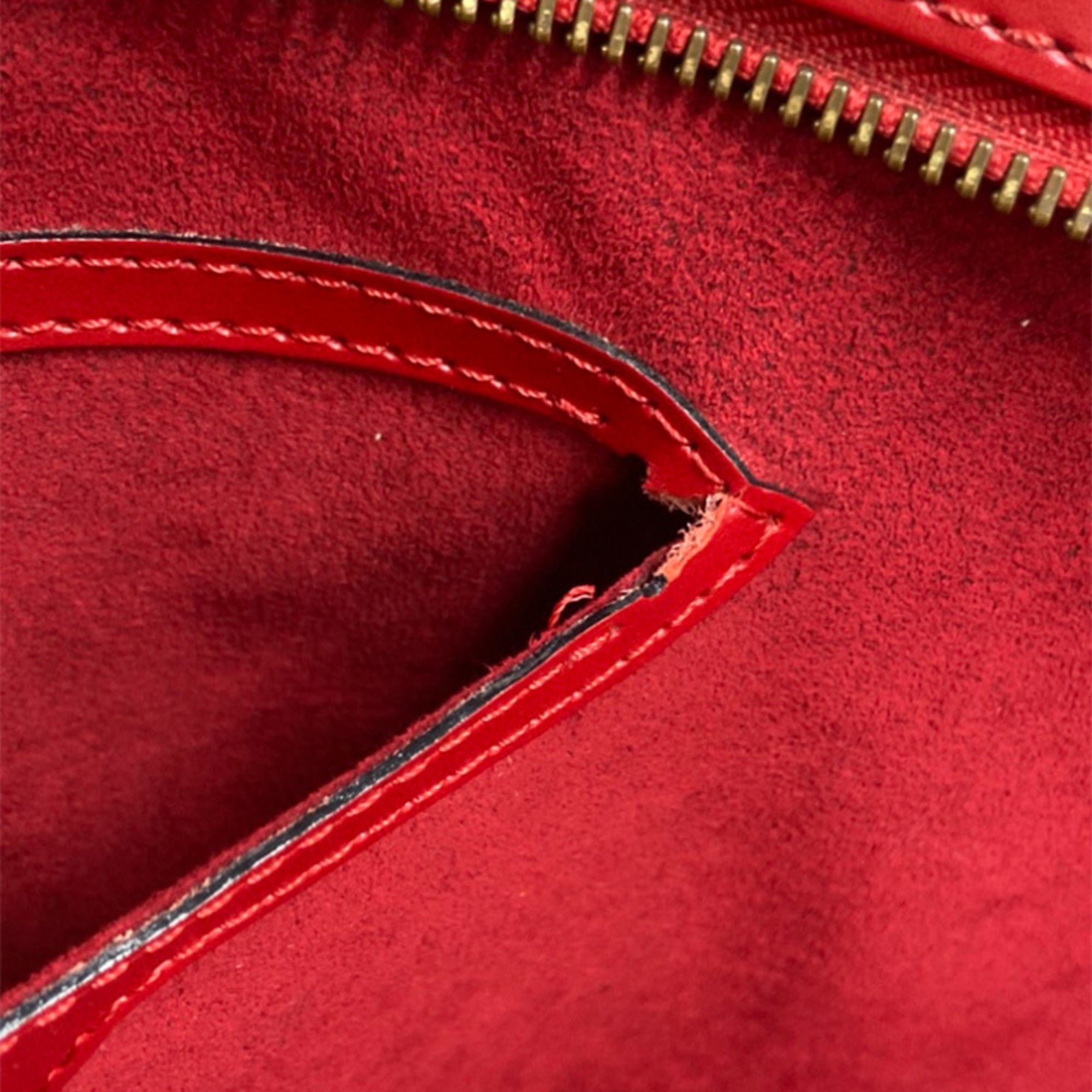 Louis Vuitton Castilian Red Leather Handbag Shoulder Bag (Pre-Owned)