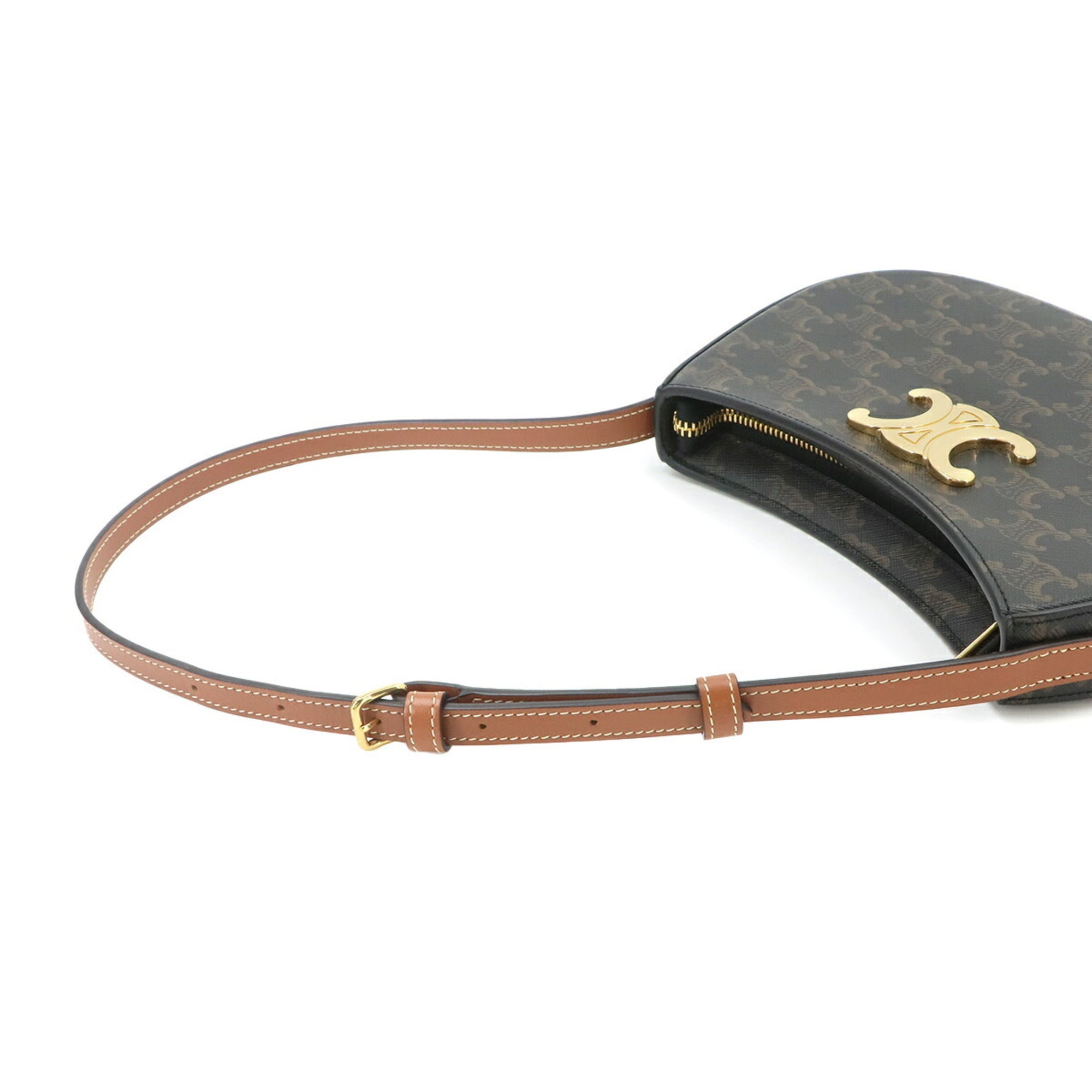 Celine Black Brown Pvc Leather Handbag Shoulder Bag (Pre-Owned)