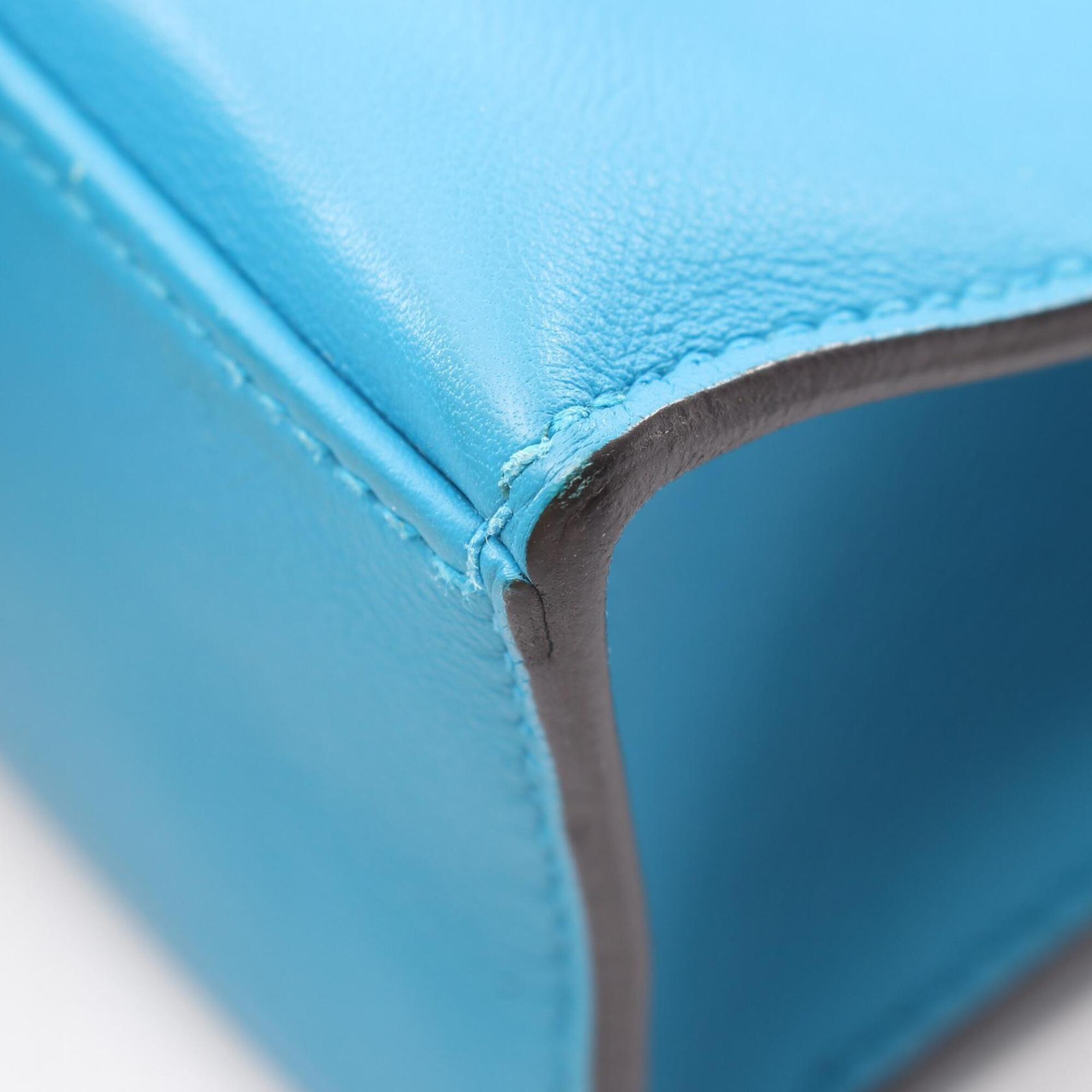 Hermes Blue Swift Leather Handbag Pochette (Pre-Owned)