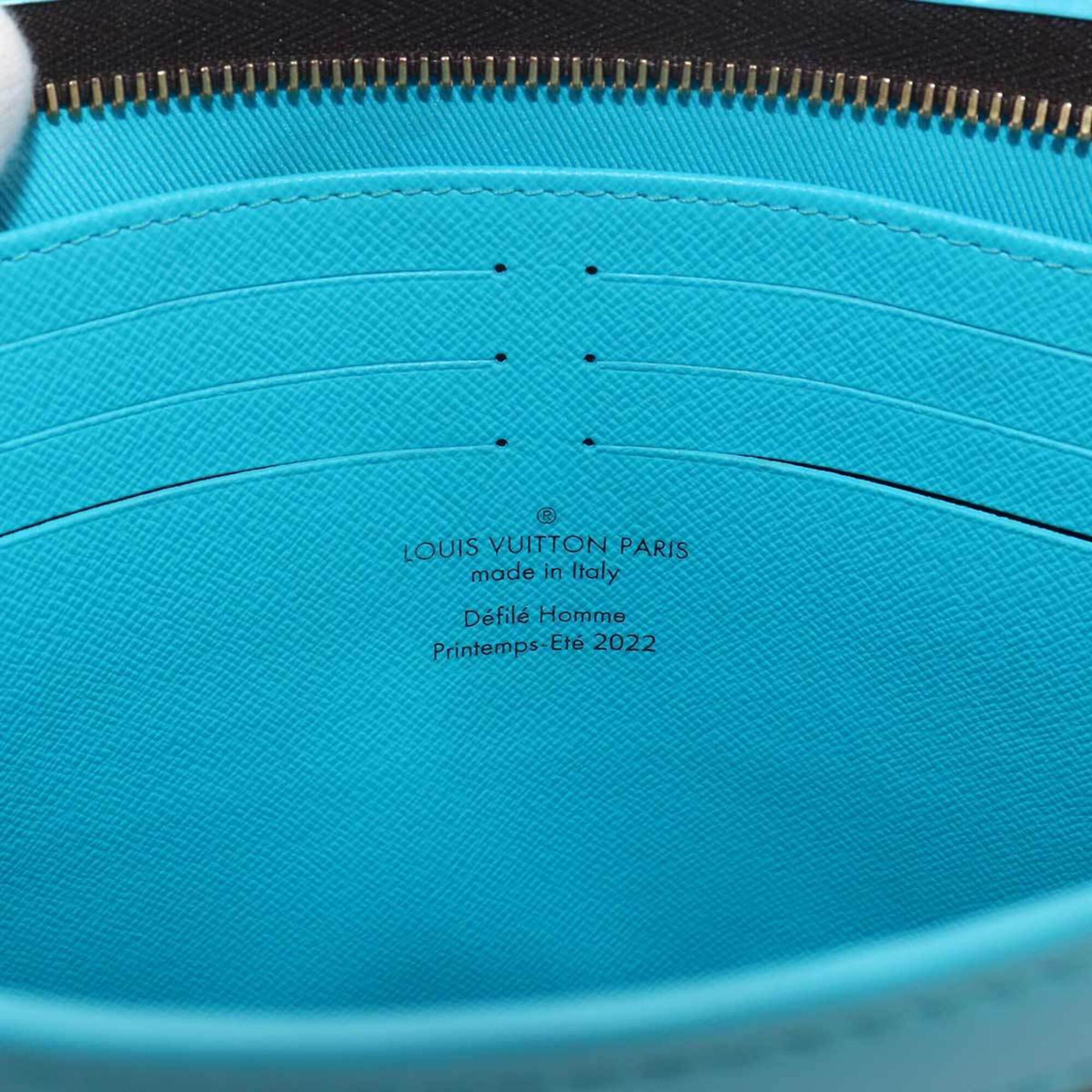 Louis Vuitton Blue Monogram Monogram Canvas Leather Clutch Bag Pochette (Pre-Owned)
