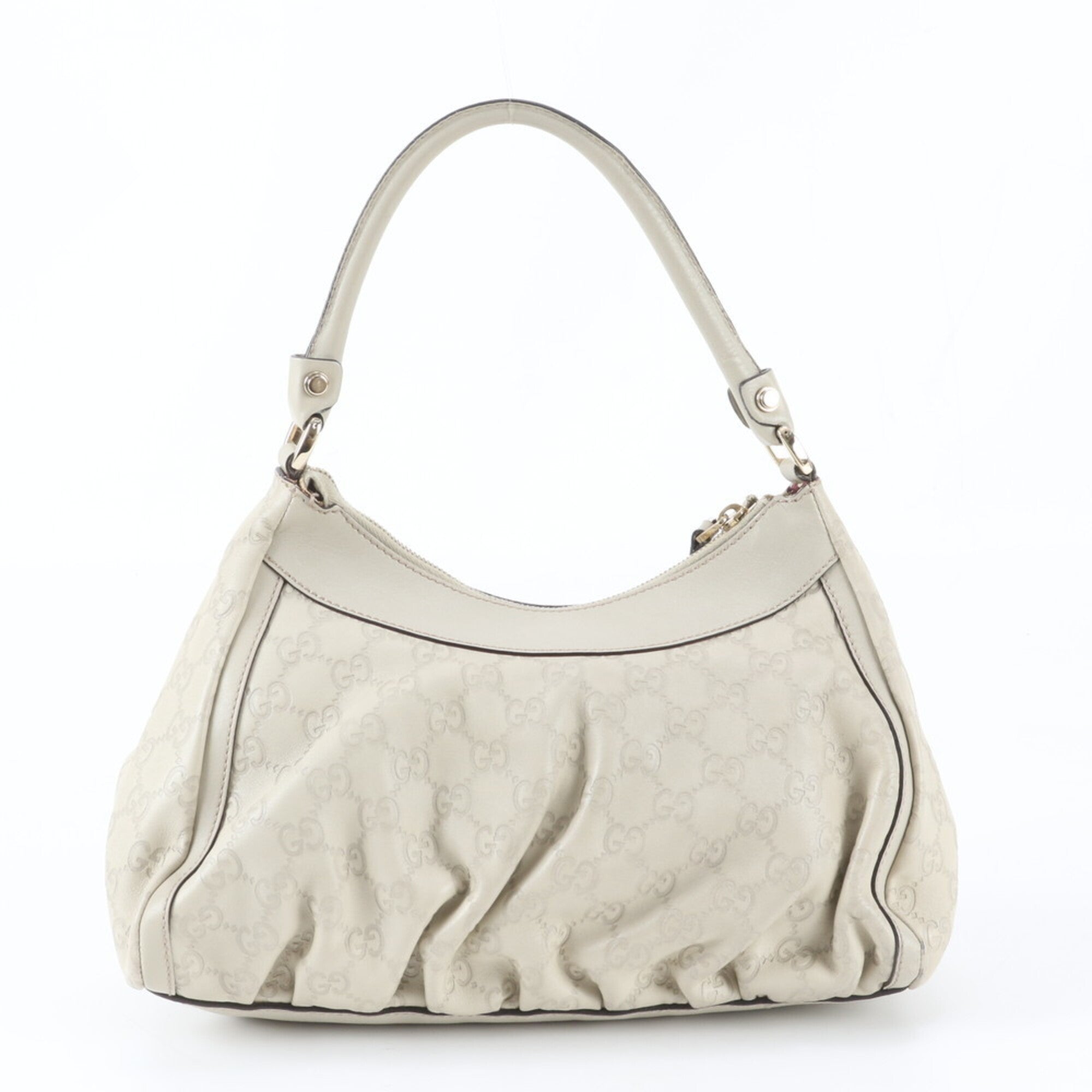 Gucci Guccissima Ivory Leather Handbag Shoulder Bag (Pre-Owned)