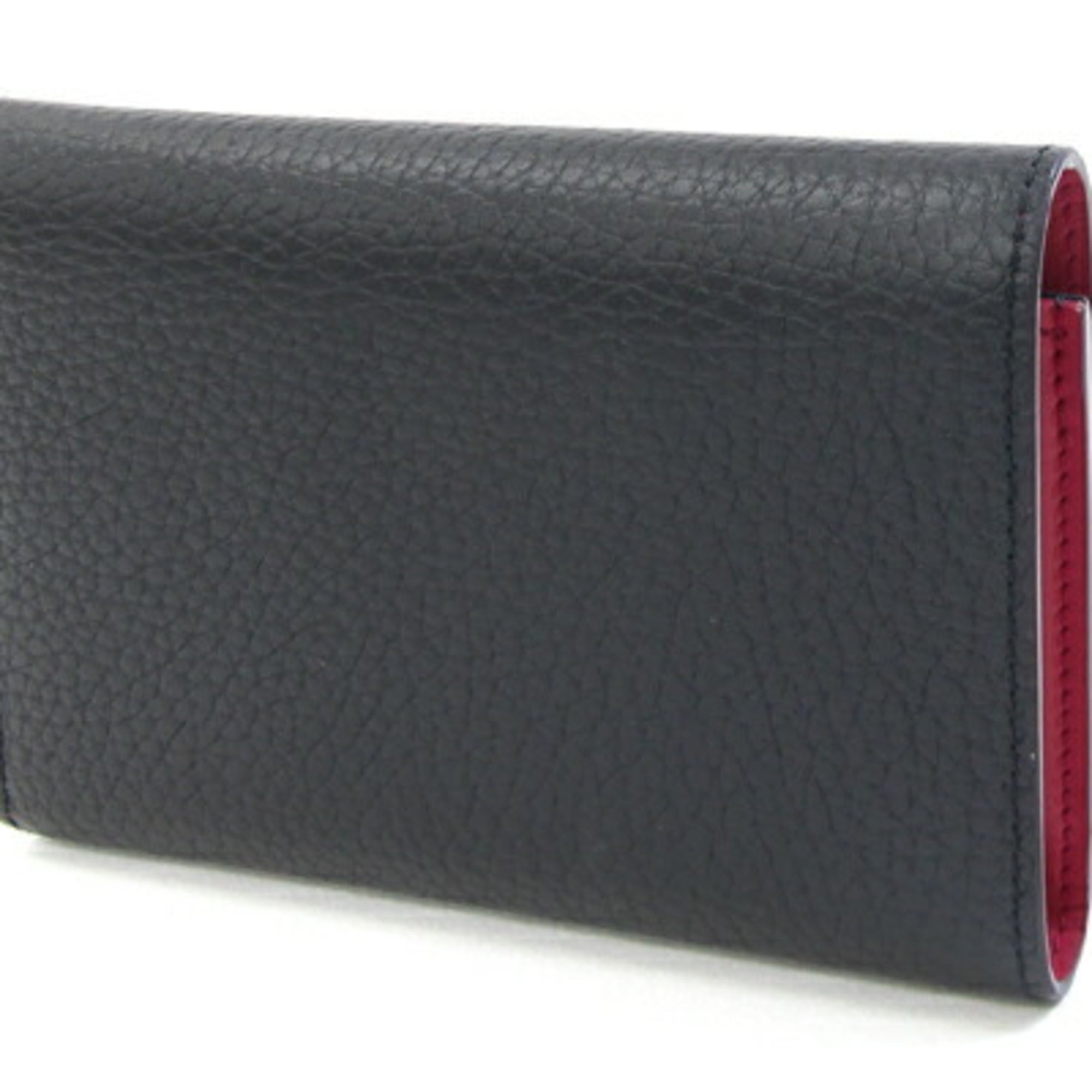 Louis Vuitton Bicolor Hot Pink Noir Leather Wallet (Tri-Fold) (Pre-Owned)