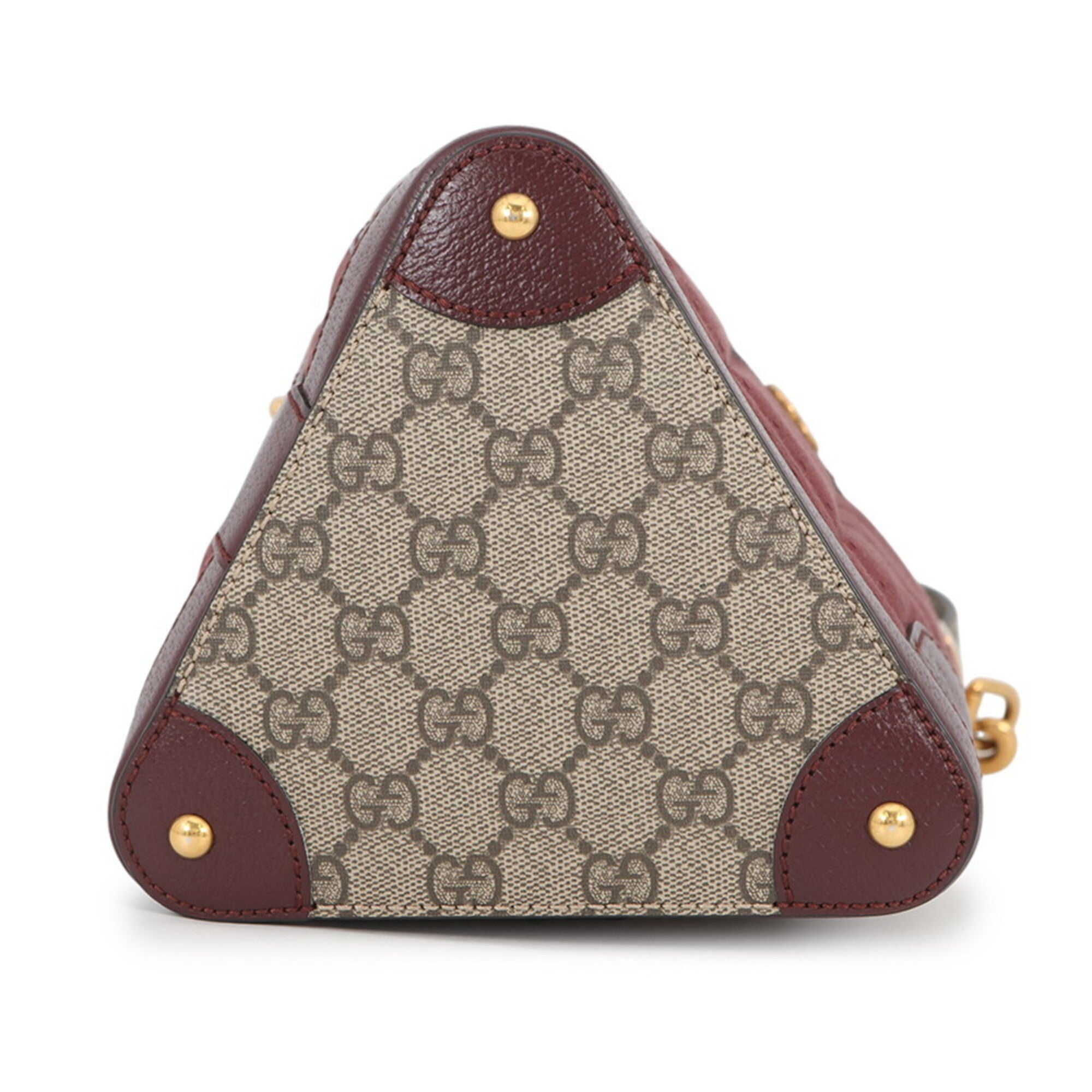 Gucci Bordeaux Gg Supreme Canvas Leather Shoulder Bag (Pre-Owned)