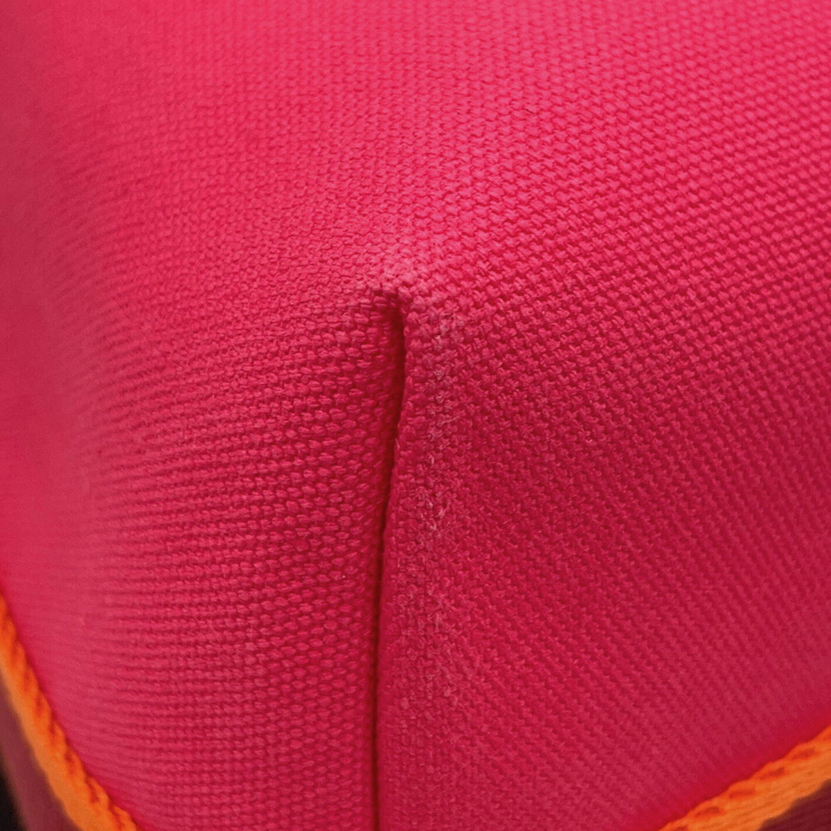 Hermes Red Color Canvas Handbag Pouch (Pre-Owned)
