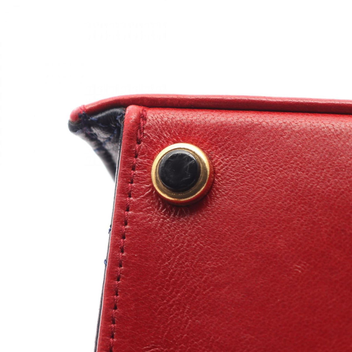 Chanel 2.55 Navy Red Color Leather Handbag Shoulder Bag (Pre-Owned)