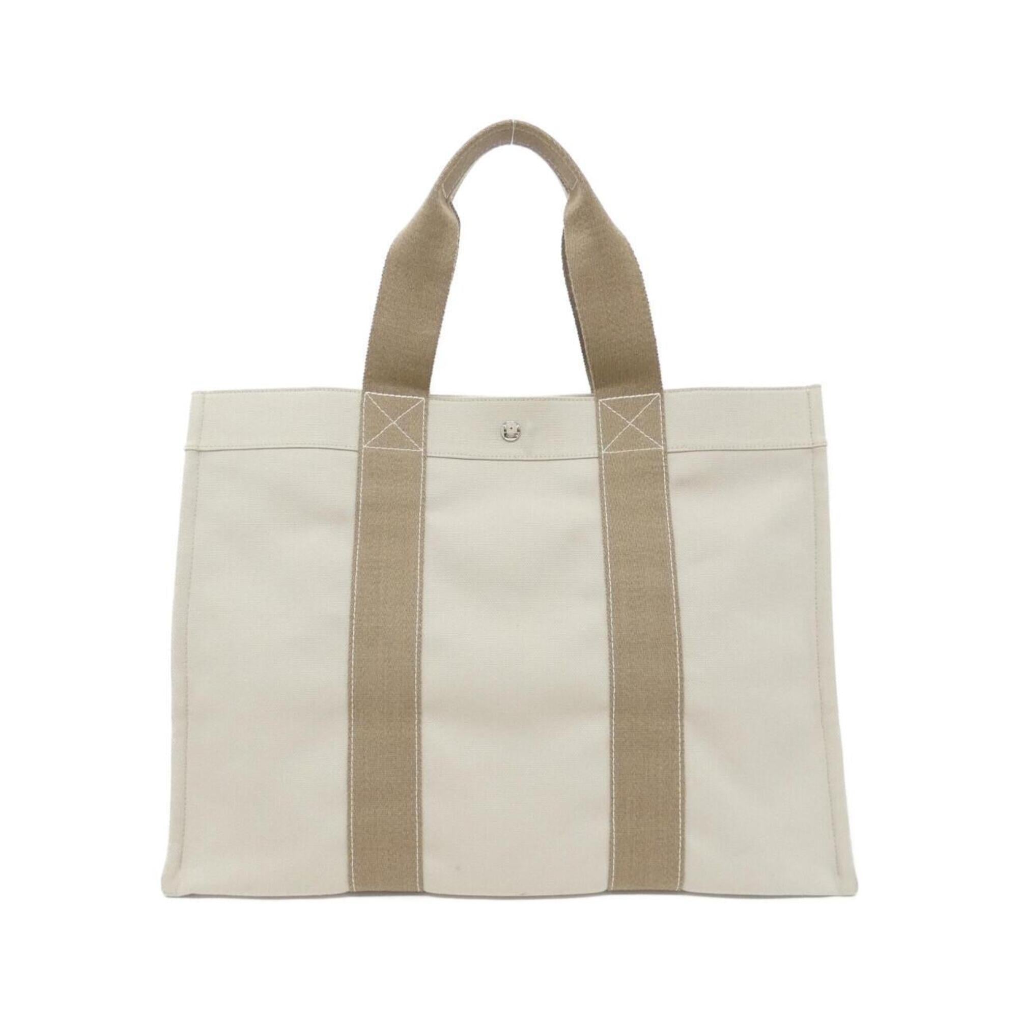Hermes Bora Bora Grayish Canvas Handbag (Pre-Owned)