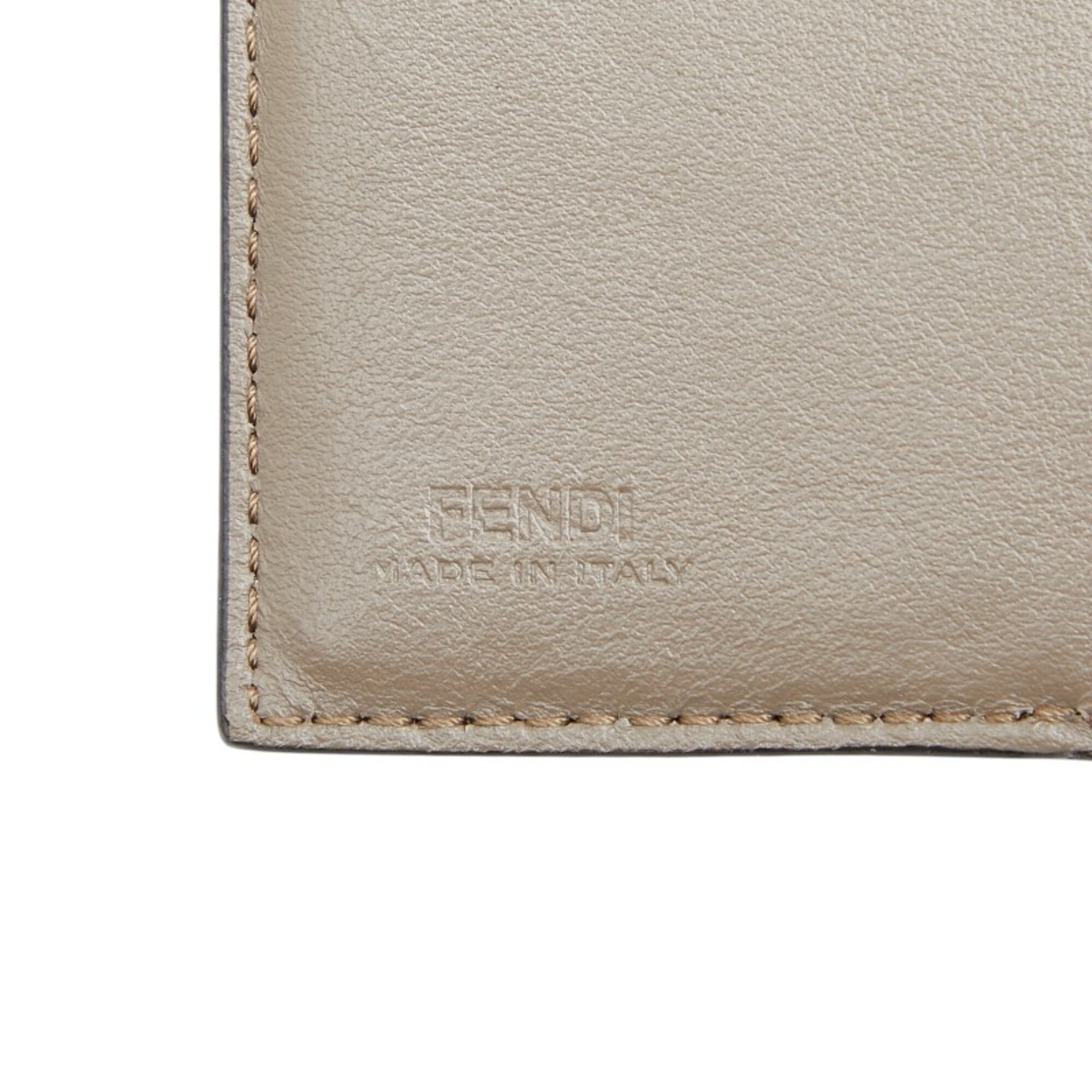 Fendi Grayish Leather Wallet (Tri-Fold) (Pre-Owned)
