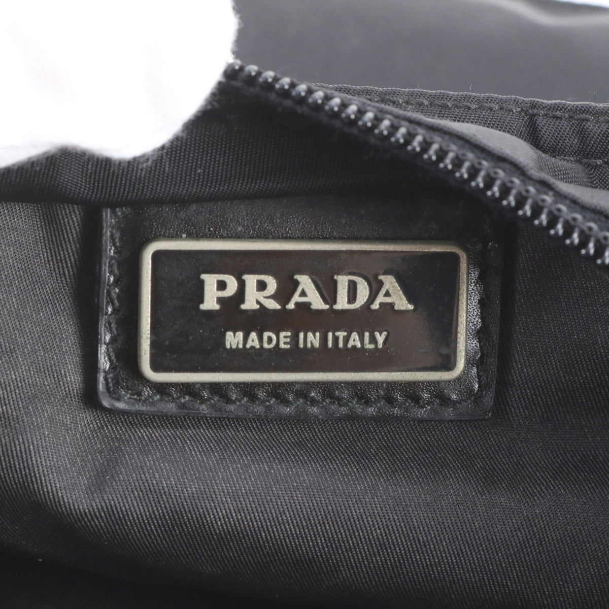 Prada Black Leather Nylon Shoulder Bag (Pre-Owned)