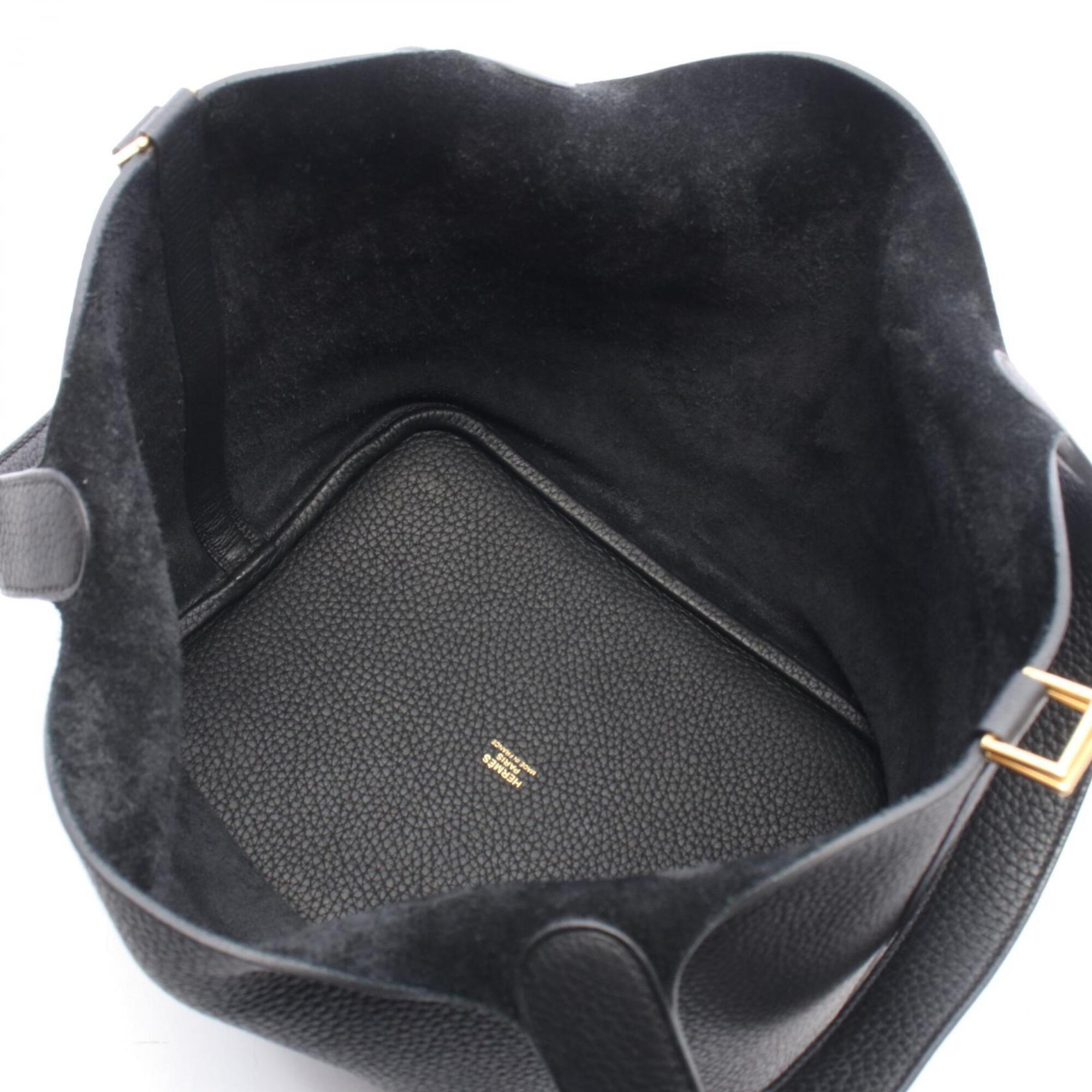 Hermes Black Taurillon Clemence Leather Handbag (Pre-Owned)