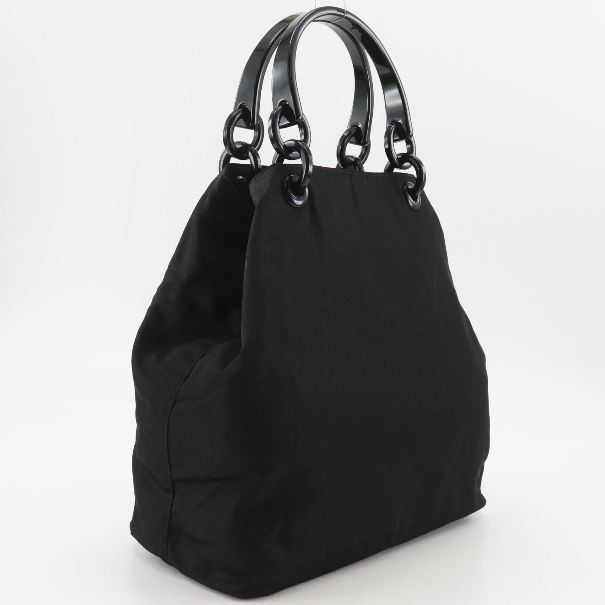 Prada Black Nylon Plastic Handbag (Pre-Owned)