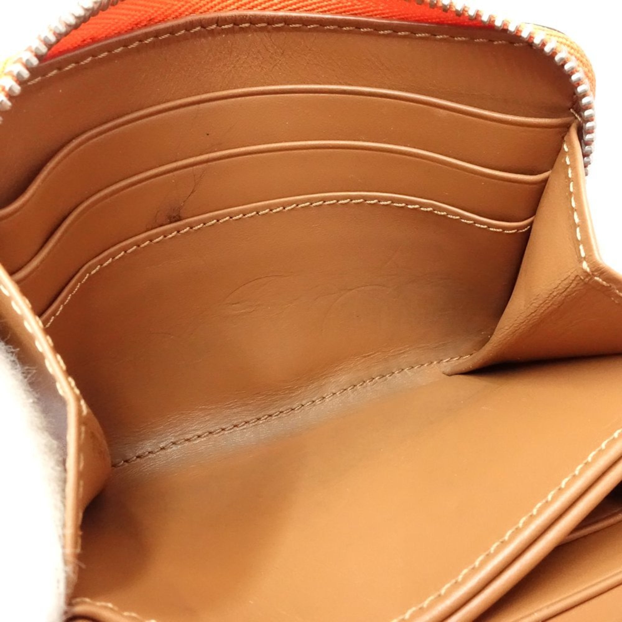 Loewe Multi-Color Orange Leather Coin Purse/Coin Case (Pre-Owned)