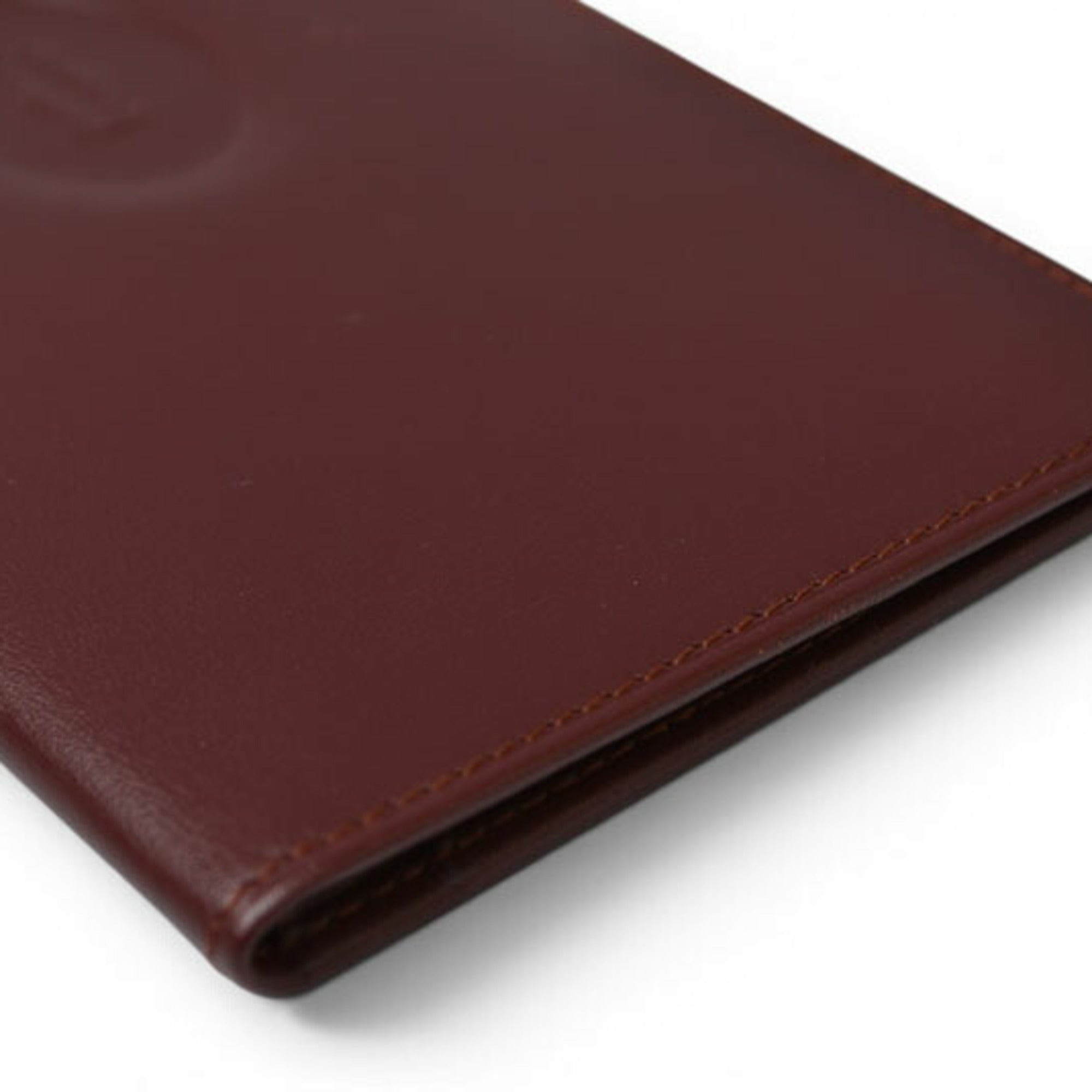 Cartier Must Bordeaux Leather Long Wallet (Bi-Fold) (Pre-Owned)