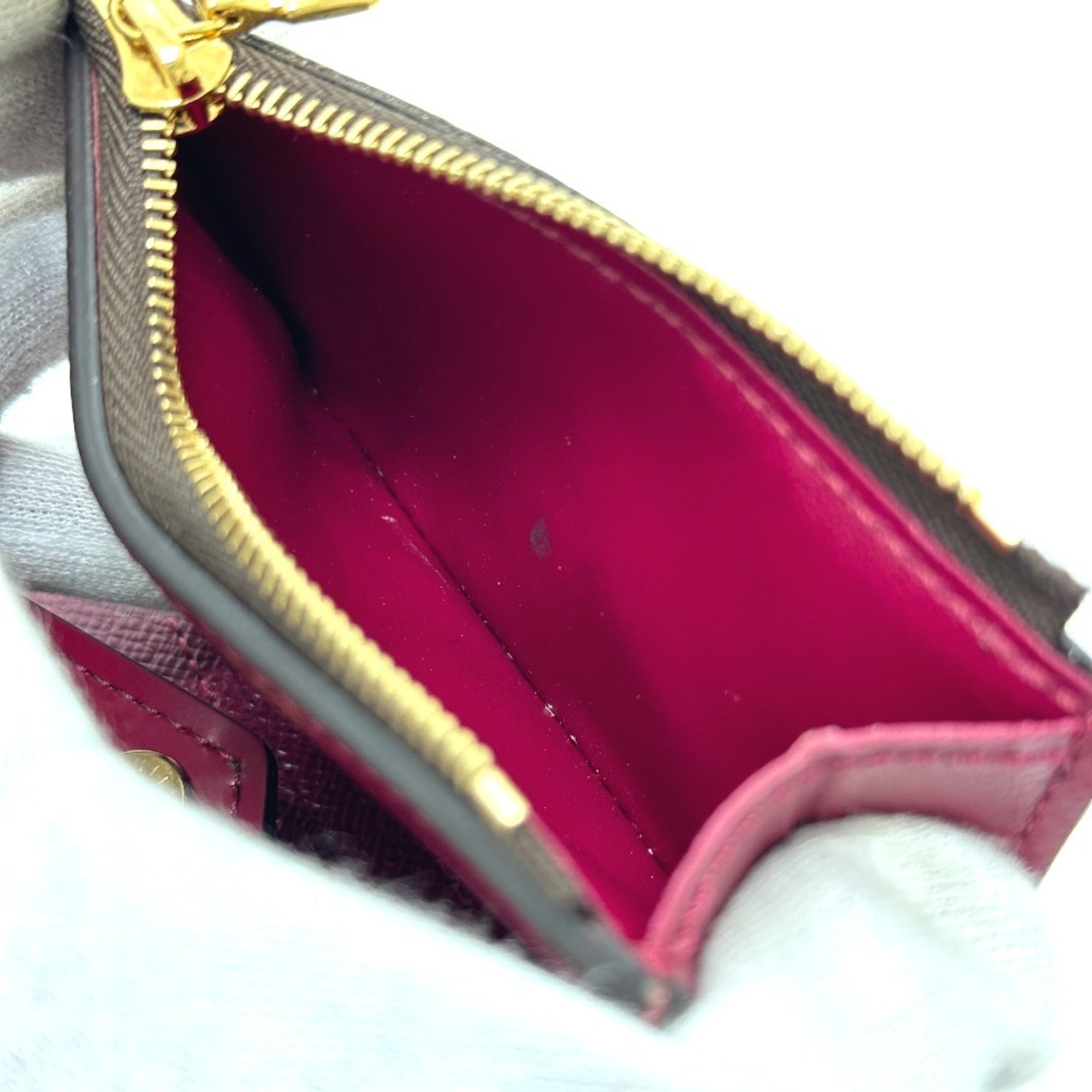 Louis Vuitton Monogram Brown Fuchsia Monogram Wallet (Tri-Fold) (Pre-Owned)