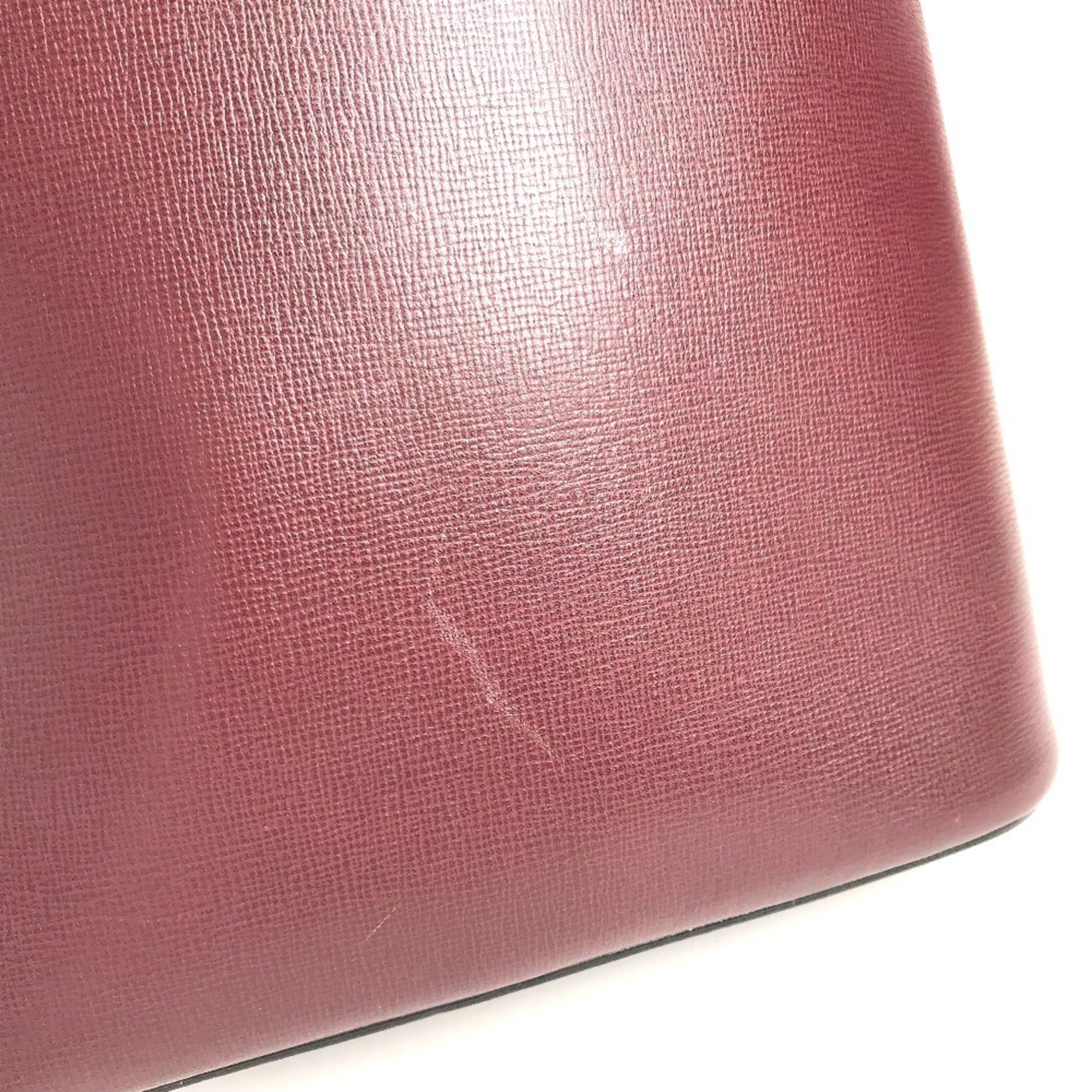 Cartier Bordeaux Leather Handbag Shoulder Bag Tote Bag (Pre-Owned)