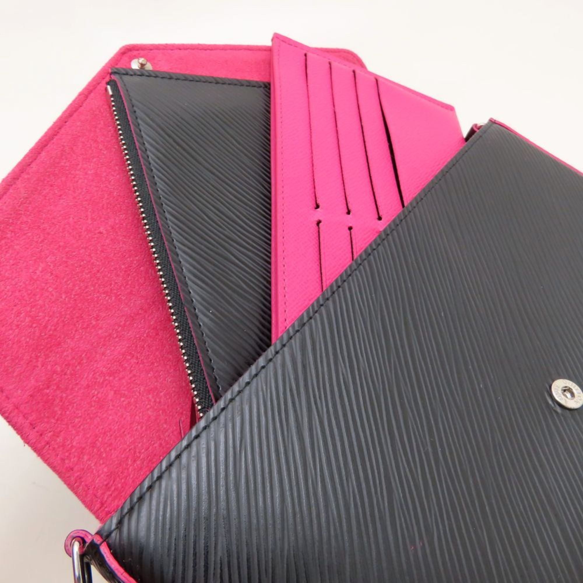 Louis Vuitton Hot Pink Noir Leather Pochette (Pre-Owned)